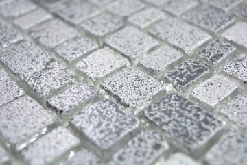 Mosani Mosaikfliesen Glasmosaik Mosaikmatte Mosaikbordüre PIXEL grau anthrazit schwarz