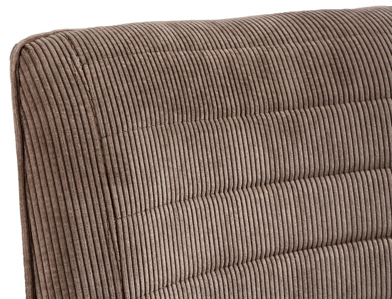 Home4You Polsterstuhl, Braun, Schwarz, Cord, Metallgestell, günstig online kaufen