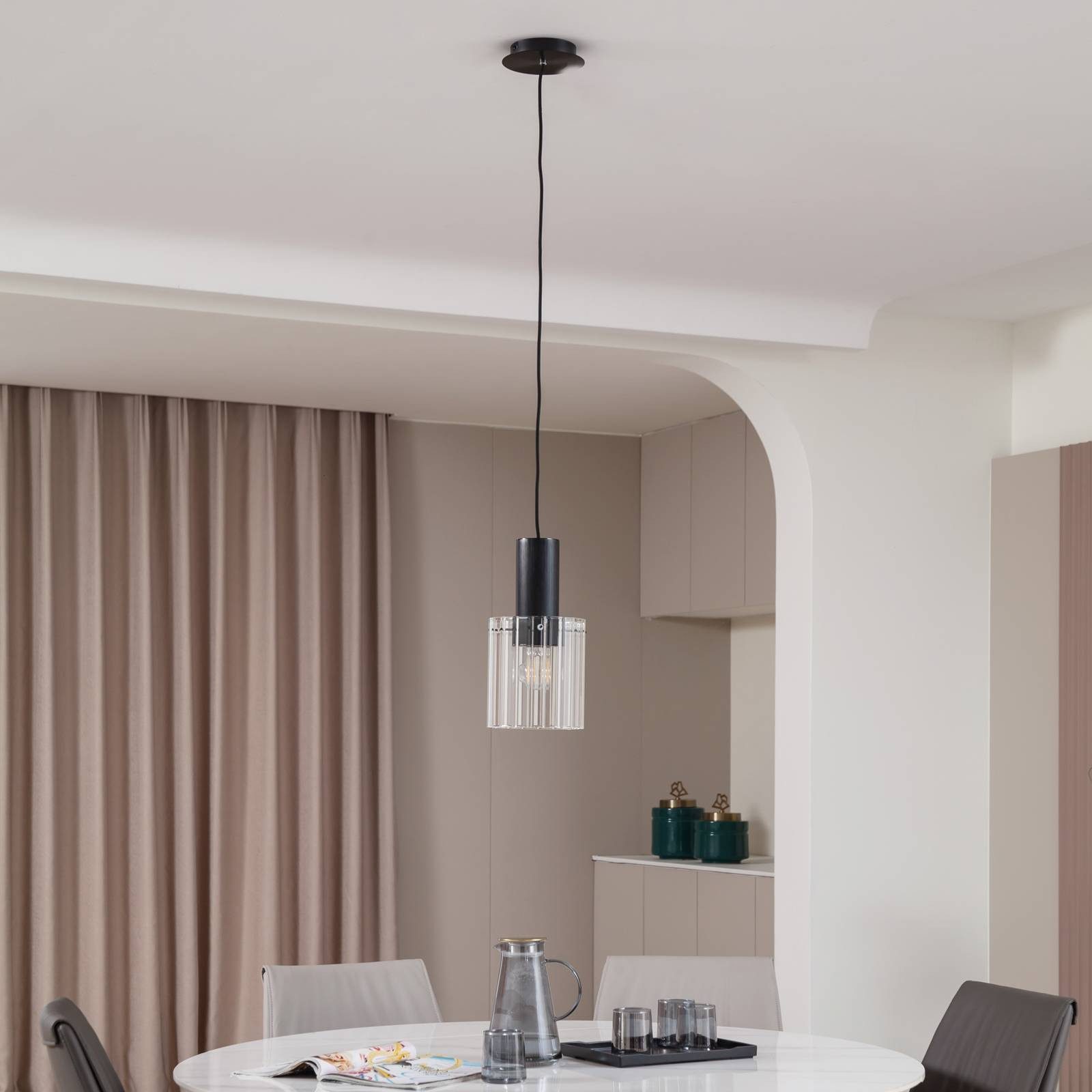 Lucande Hängeleuchte Eirian, Glas Transparent IP20, 1 x 15 W LED