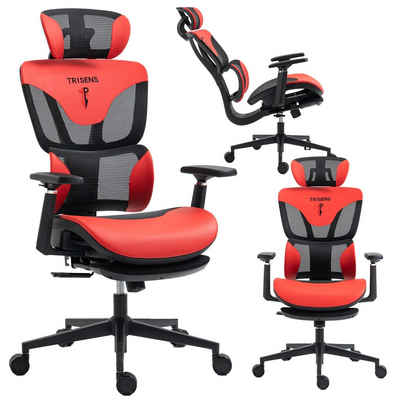 TRISENS Drehstuhl Tyrone (1 Stück), Gaming Schreibtischstuhl mit ergonomischer Lordosen- und Kopfstütze