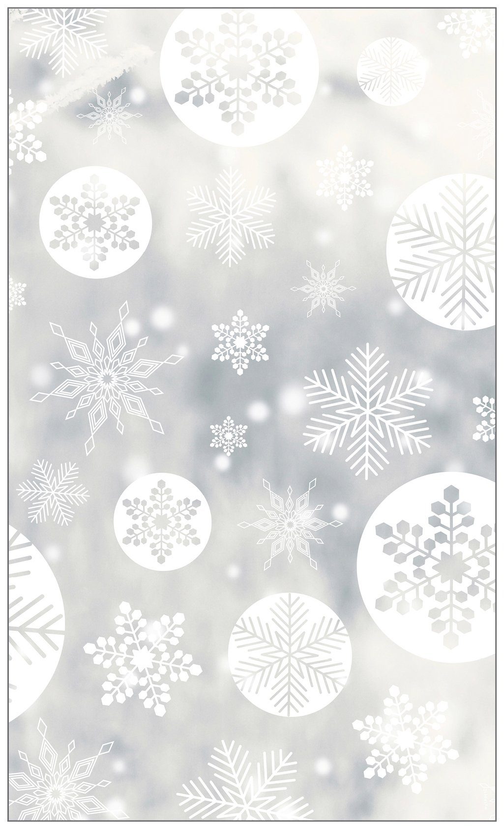 x 60 Fensterfolie glatt, statisch MySpotti, halbtransparent, white, 100 haftend cm, Snowy Look