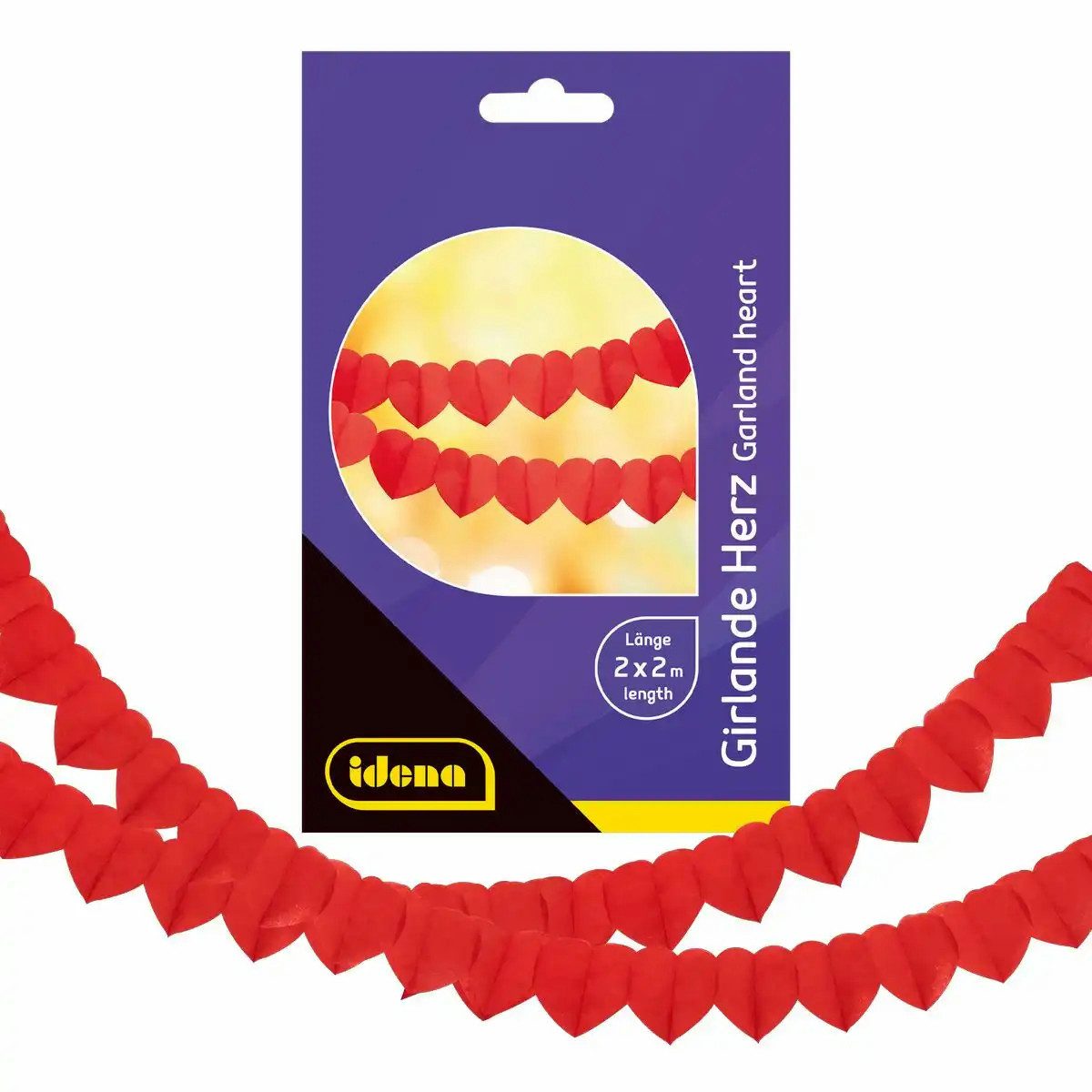 Idena Girlande Idena Herz-Girlande 2er-Set, je ca. 2 m – Romantikdeko