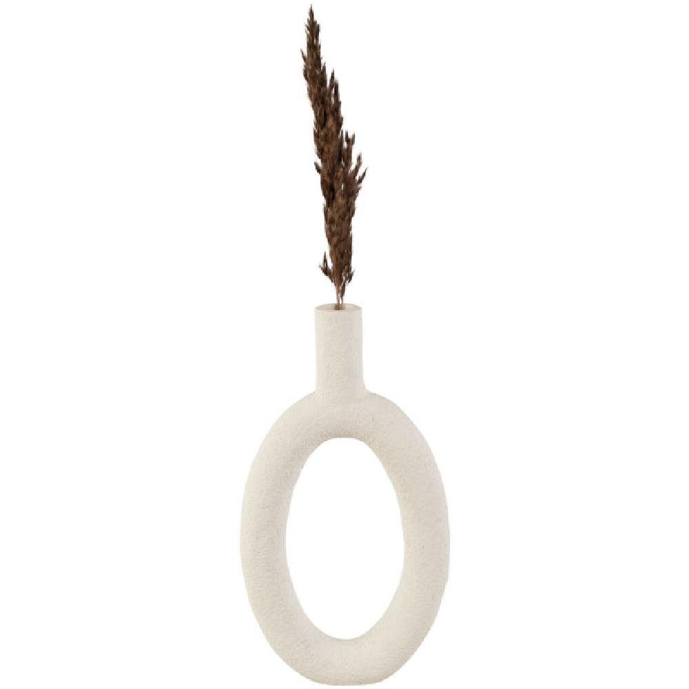 Present Time Skulptur Vase Ring Ivory Polyresin High Oval (16,5x3,5x31cm)