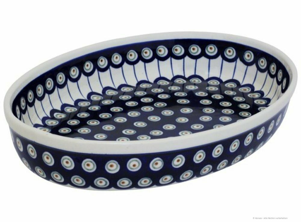 Bunzlauer Keramik Auflaufform Original Bunzlauer Keramik Auflaufform oval 31x22x5,5cm Dekor 8, Keramik
