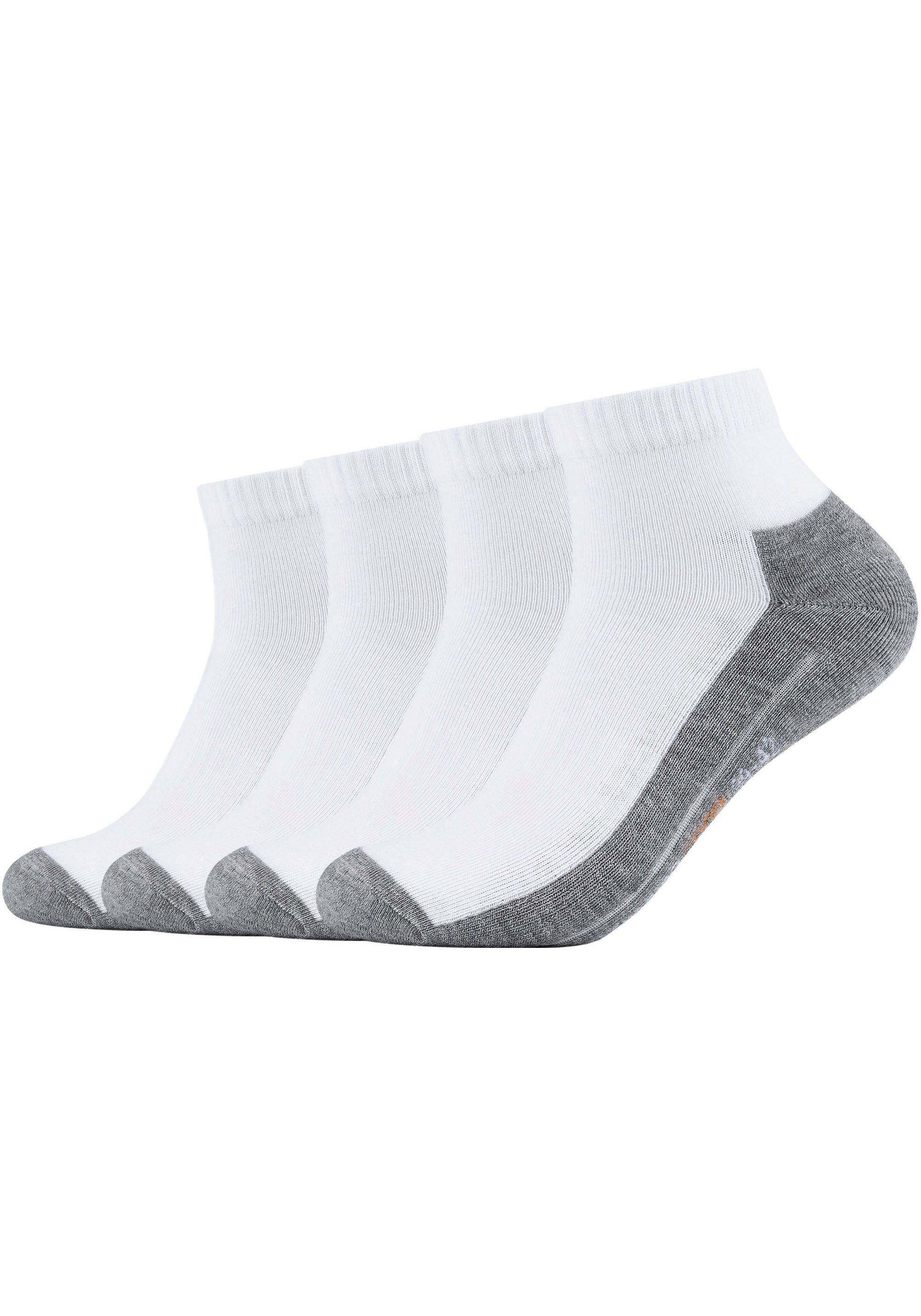 4-Paar) Sportsocken Camano Feuchtigkeitsregulierend weiß-grau (Packung,