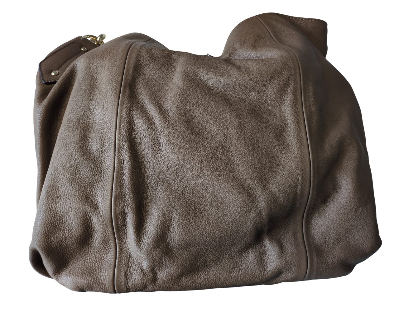Handtasche Schulter Damen Leder Stoff Beige Graubraun Magnet A63291P0104-70909