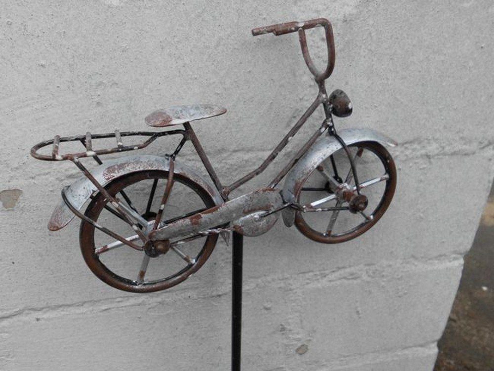 Gartenstab Beetstab Fahrrad 95 Gartenstecker Rankstab Eisen-Antik-Optik cm ca. Deko-Impression auf (1-St)