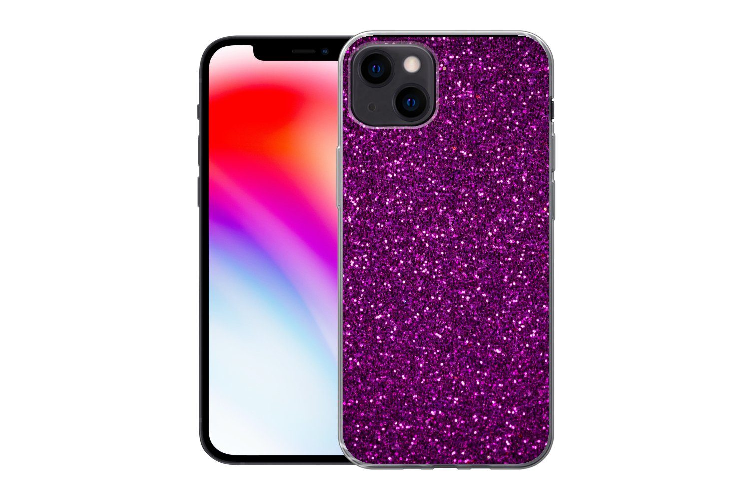 MuchoWow Handyhülle für Apple iPhone 13 Lila - Rosa - Muster - Abstrakt, Smartphone-Bumper, Print, Handy Schutzhülle Dünn