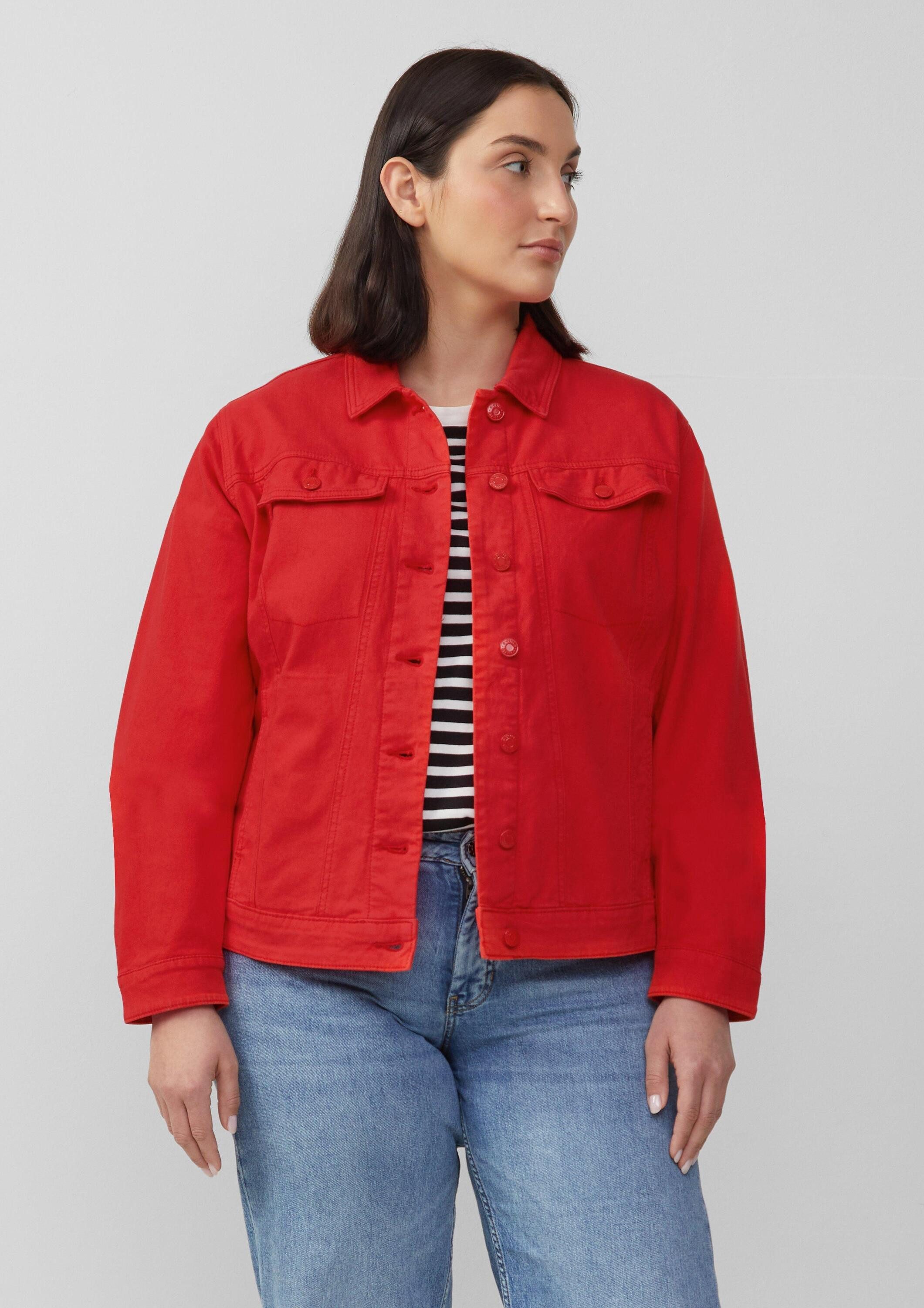 s.Oliver Funktionsjacke Indoor-Jacke Elastische Jeansjacke mit seitlichen E günstig online kaufen