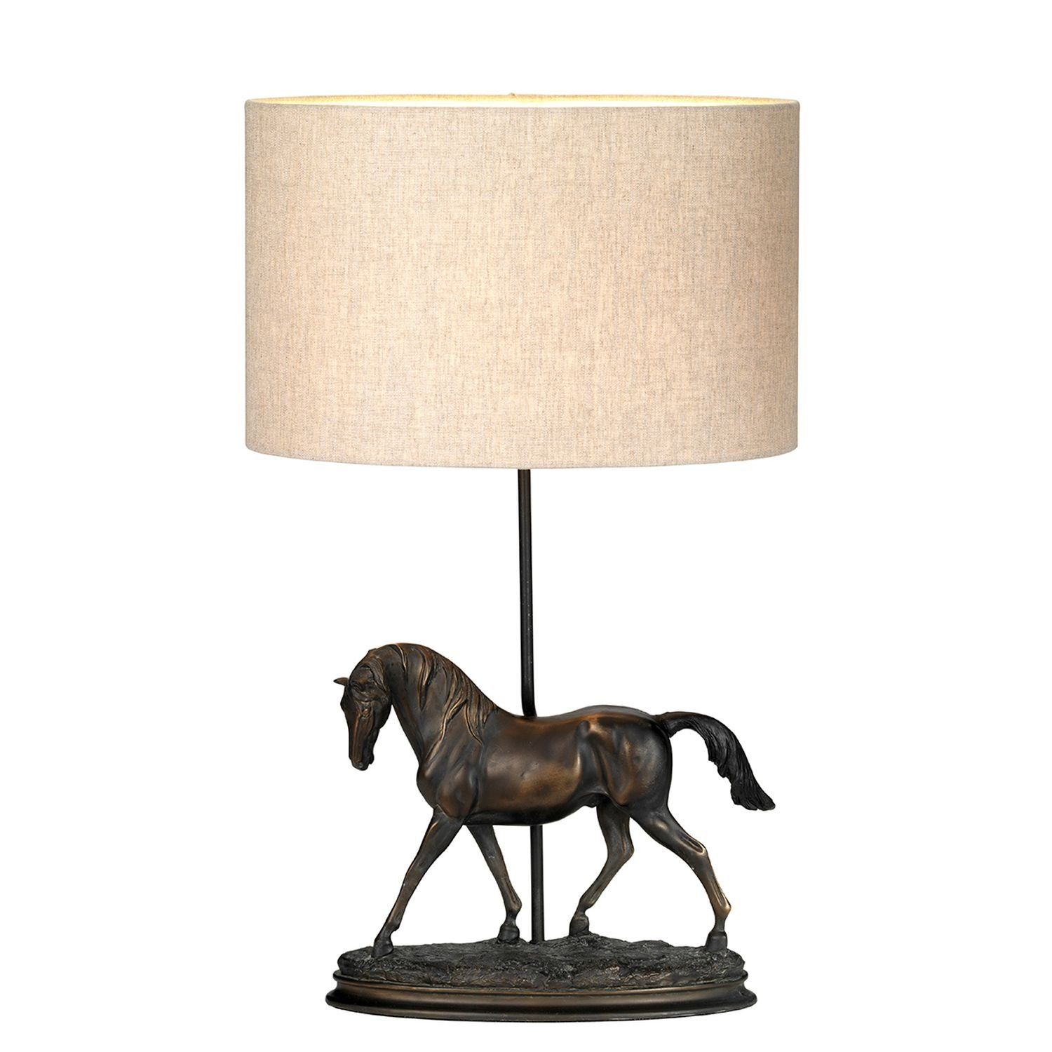 Pferd ohne Nachttischlampe Leuchtmittel, Klassisch E27 ANIMIAL, cm Licht-Erlebnisse Nachttischleuchte Natur Beleuchtung 65,5