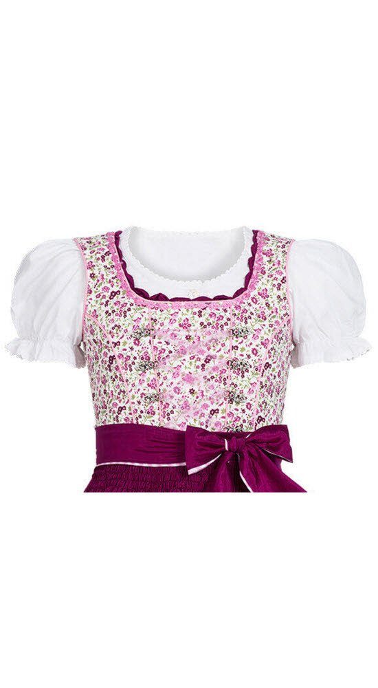 Nübler Dirndl Mädchen Dirndl im traditionellen Stil Kinder Trachten (Dirndl Set NADJA, 3-tlg., Dirndl Kleid mit Bluse und Schürze) Kinder Tracht im bayerischen Stil - Trachtenmode Kinder