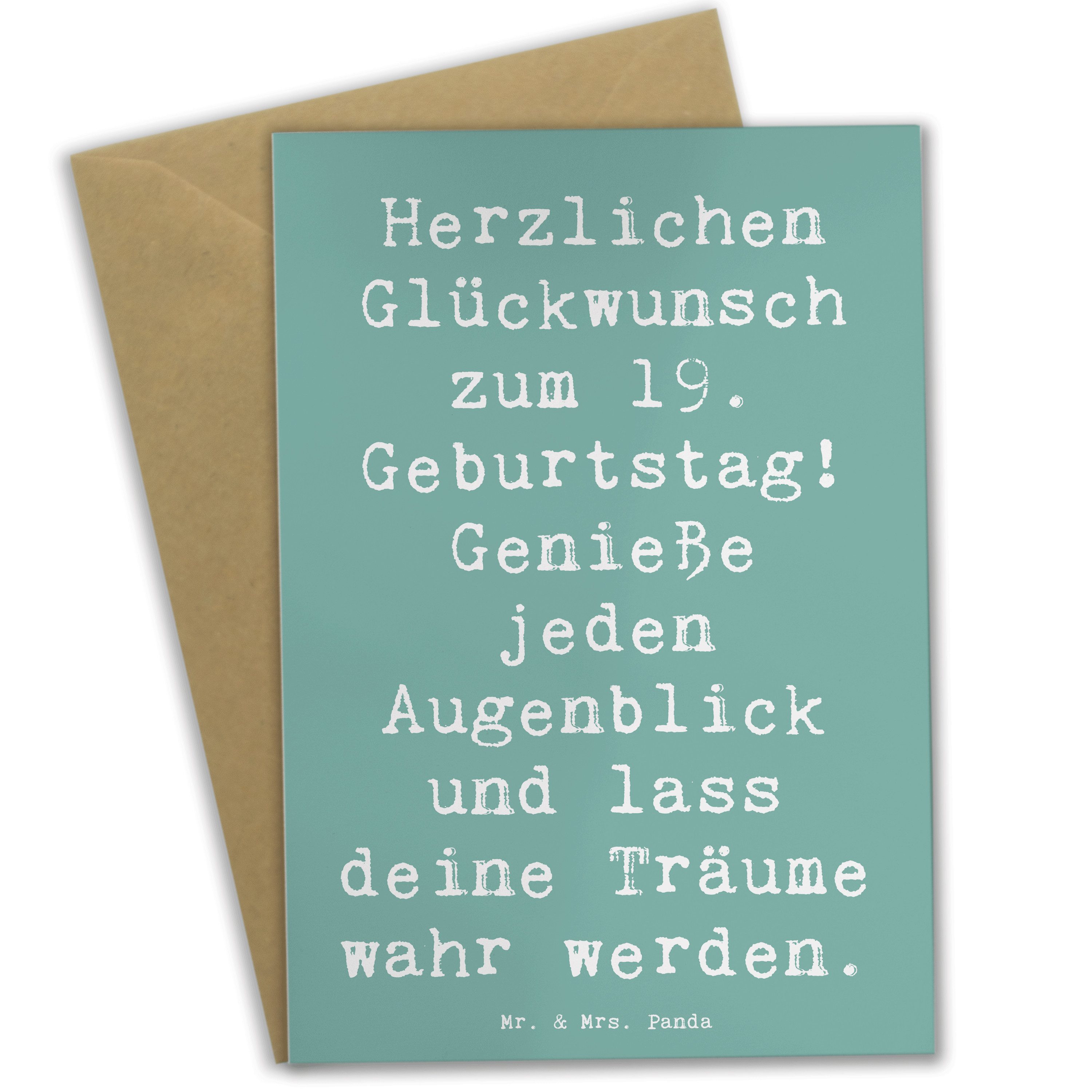 Grußkarte Spruch 19. Geburtstag Freude - Meeresbrise - Geschenk, Herzlichen Glü