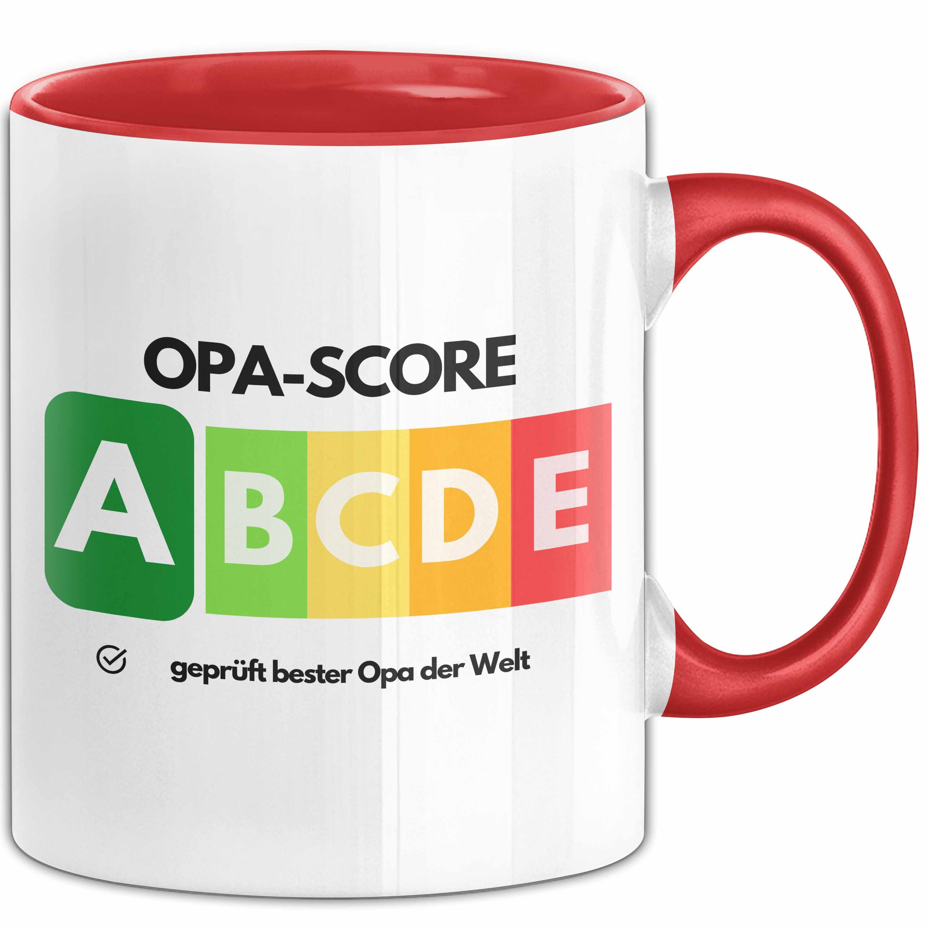 Trendation Tasse Opa-Score Tasse Geschenk Bester Opa Der Welt Abschied Witz Abschiedsge, Keramik