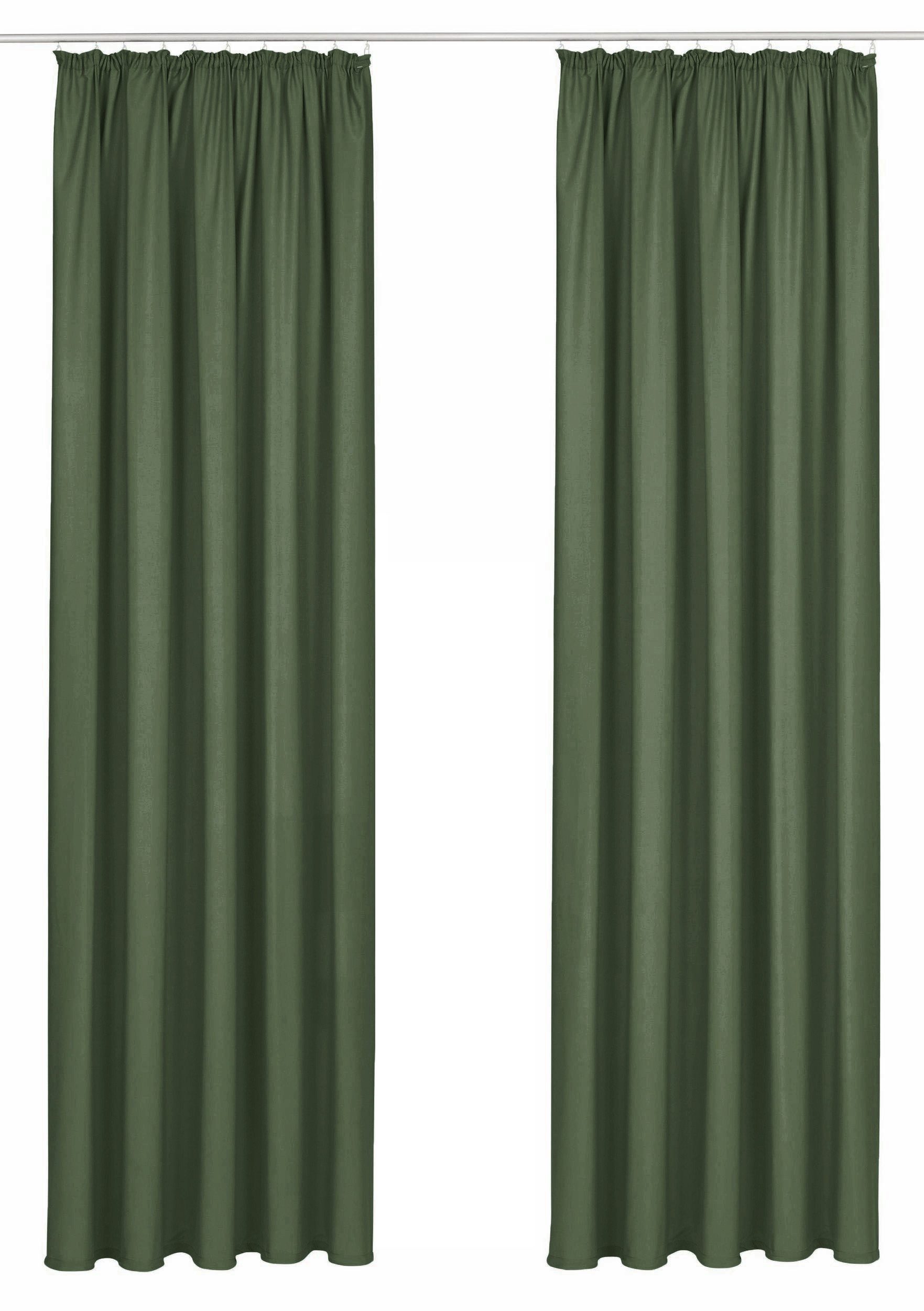 OTTO home Vorhang Parry mit Kräuselband, 2er Set, blickdicht, Topseller (2 St), Kräuselband, blickdicht, Polyester, 2-er Set, blickdicht, monochrom, basic, einf – Bild 2 von 5