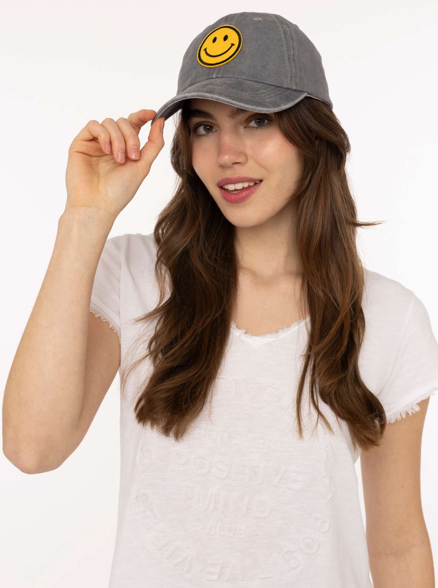 Zwillingsherz Baseball Cap "Face" mit fröhlichem Patch, justierbar