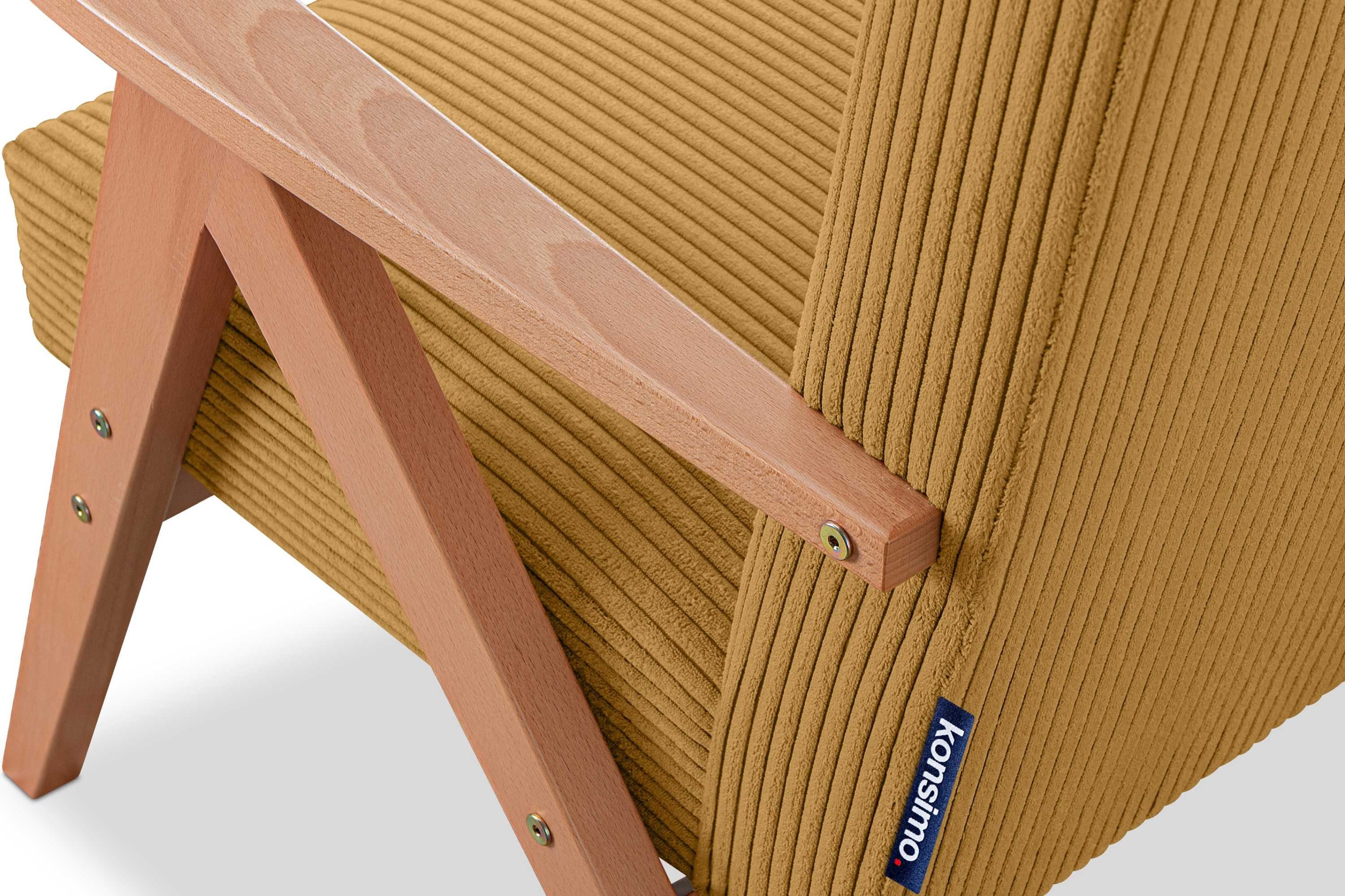 Konsimo Cocktailsessel NASET profilierte lackiertem Rückenlehne Holz, Sessel, Rahmen aus