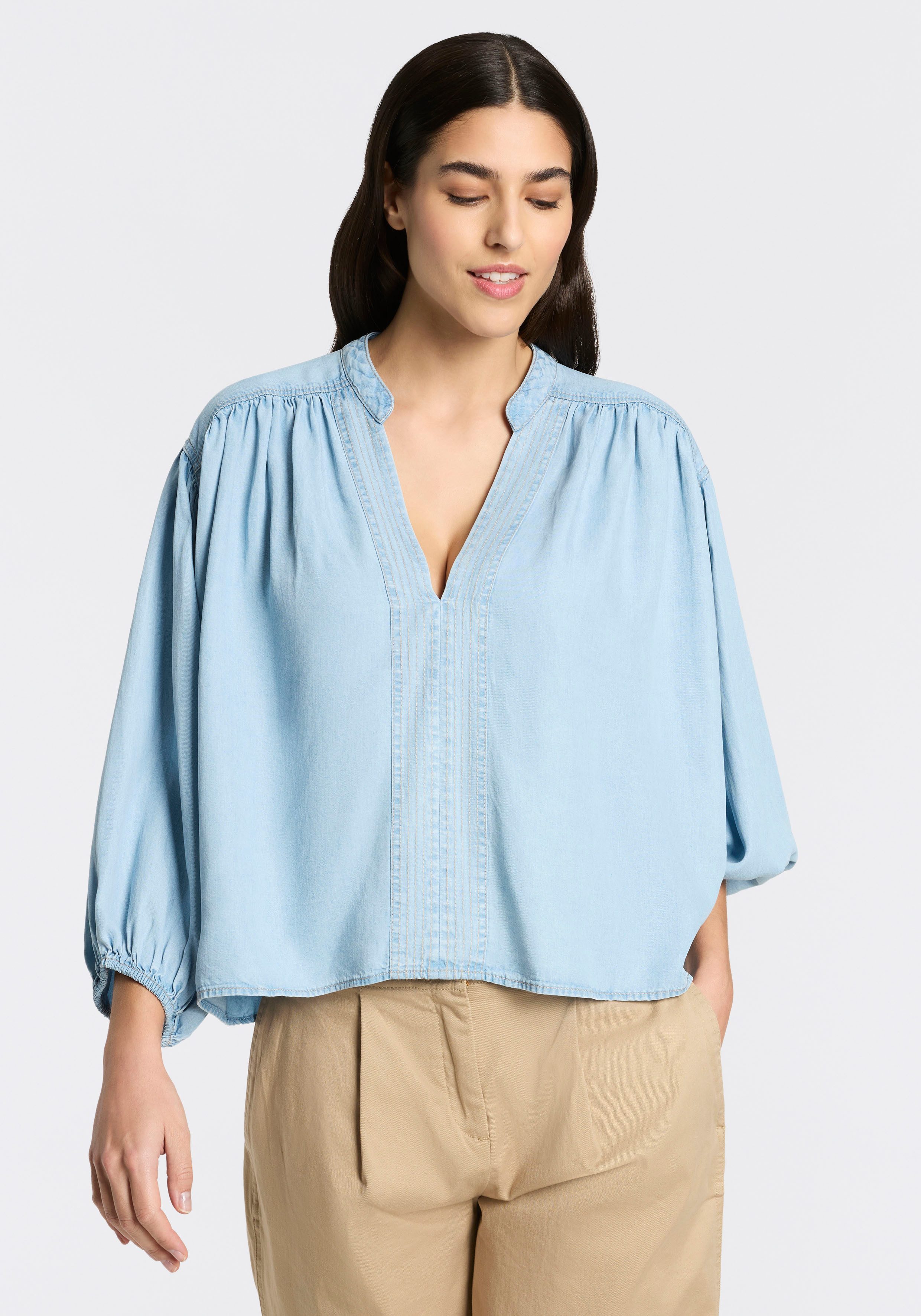 BOSS ORANGE Schlupfbluse Barda Premium Damenmode mit Ballon-Ärmeln