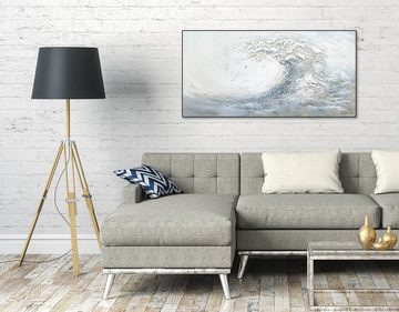 KUNSTLOFT Gemälde Rhythm of the Sea 120x60 cm, Leinwandbild 100% HANDGEMALT Wandbild Wohnzimmer