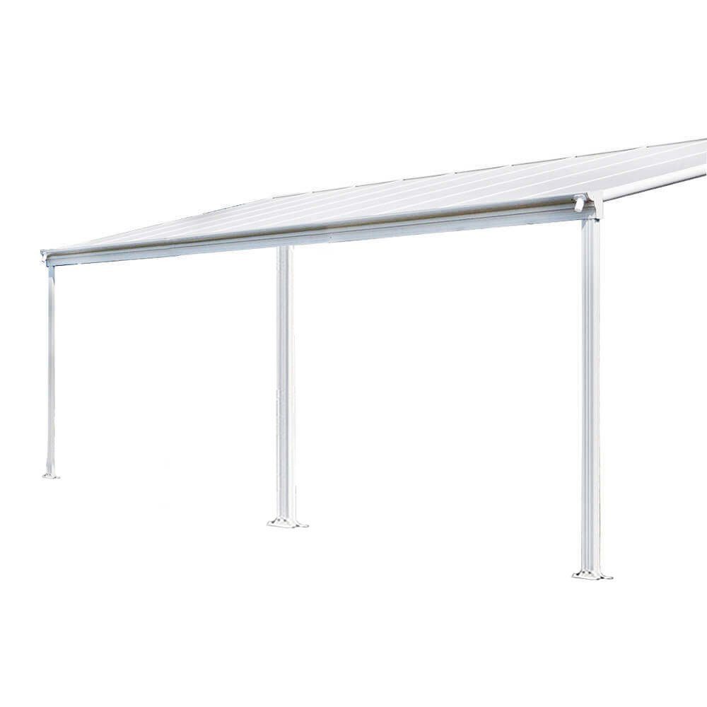 HOME DELUXE Terrassendach Terrassenüberdachung SOLIS Weiß, BxT: 434.00x303.00 cm, (inkl. Hohlkammerplatten, Montagematererial), Wintergartendach Verandaüberdachung Vordach