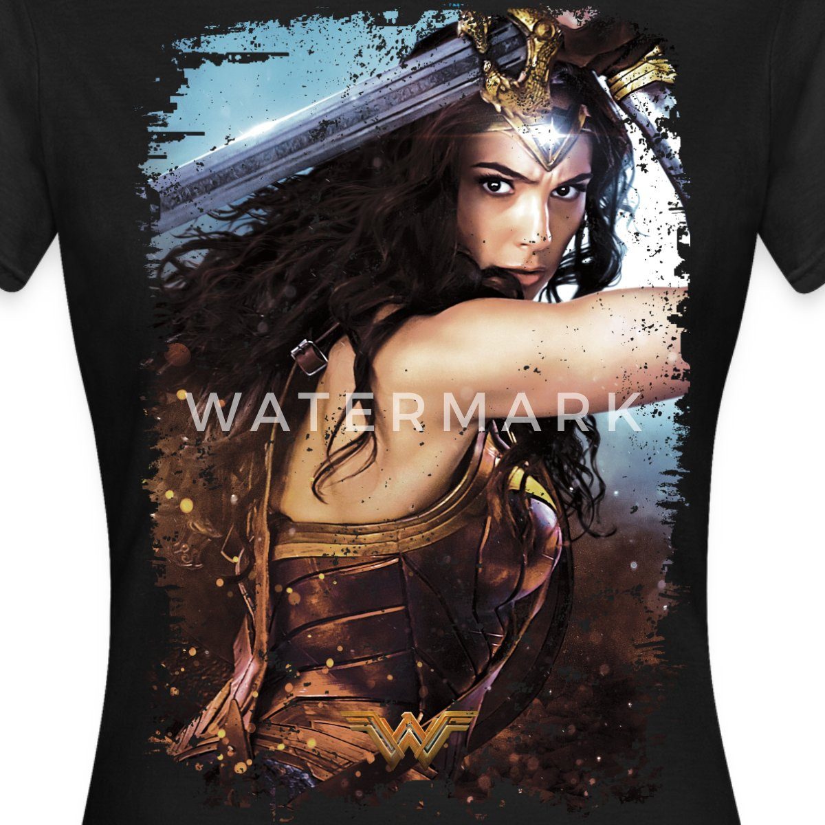 T-Shirt Wonder Woman Vintage Porträt Frauen T-Shirt