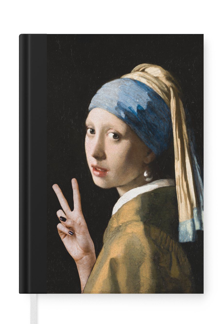 - Vermeer Frieden, Johannes Seiten, - Journal, MuchoWow dem Notizbuch A5, Tagebuch, Das 98 Mädchen Perlenohrring mit Merkzettel, Notizheft, Haushaltsbuch