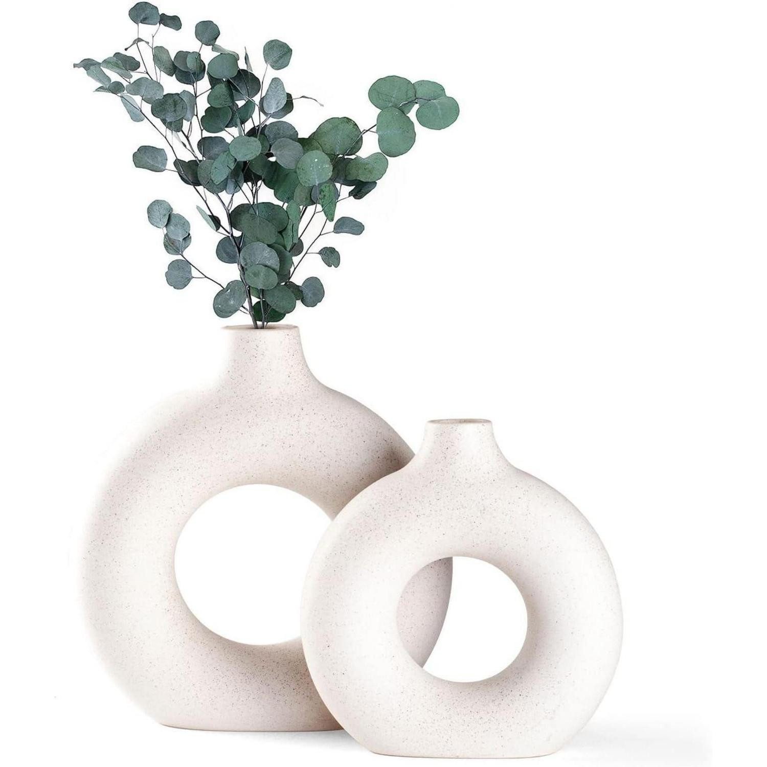LuxusKollektion Dekovase Vasen Pampasgras Keramik Deko Blumen Wohnkultur M+S Beige