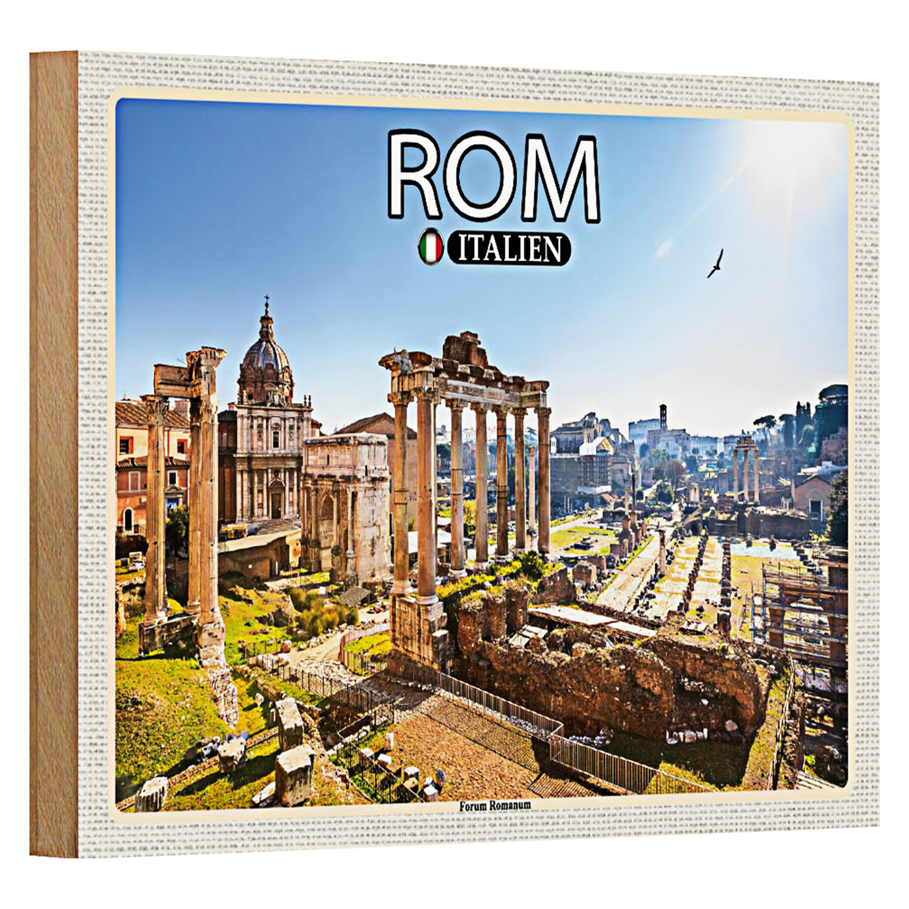 Roomando Holzbild Reise Rom Italien Forum Romanum 18x12cm