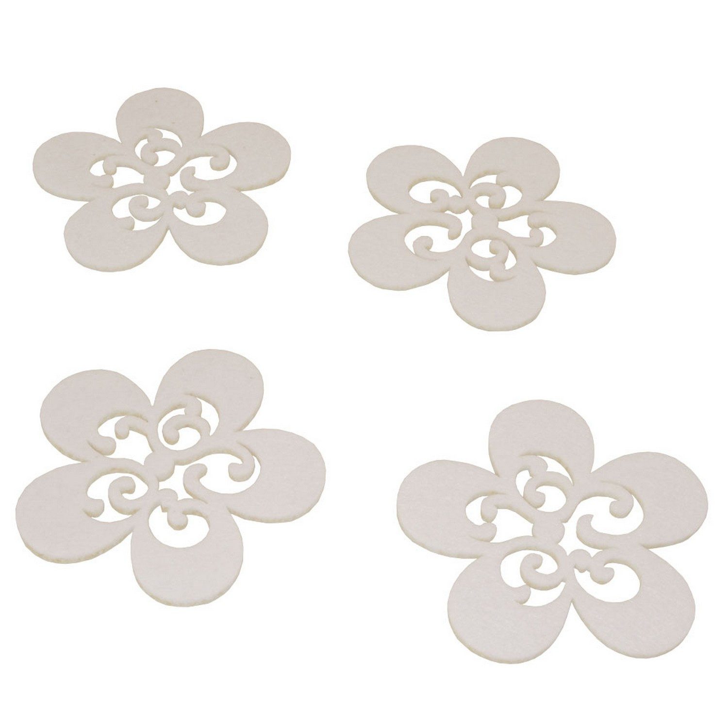 Deko AS Tassenuntersetzer Glas-Untersetzer "Flower" - Sahneweiß - 12 Stück in der Holzbox - 210