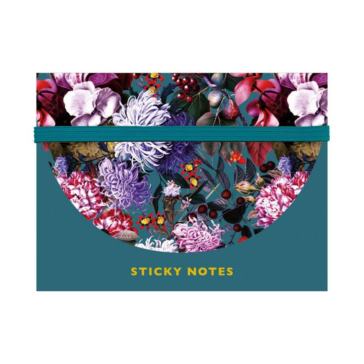 Haftnotizen Sticky Notes Set Blumenbouquet petrol