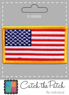 Catch the Patch Aufnäher Bügelbild, Aufbügler, Applikationen, Patches, Flicken, zum aufbügeln, Polyester, USA ARMY Flagge Fahne - Größe: 7,5 x 4,7 cm