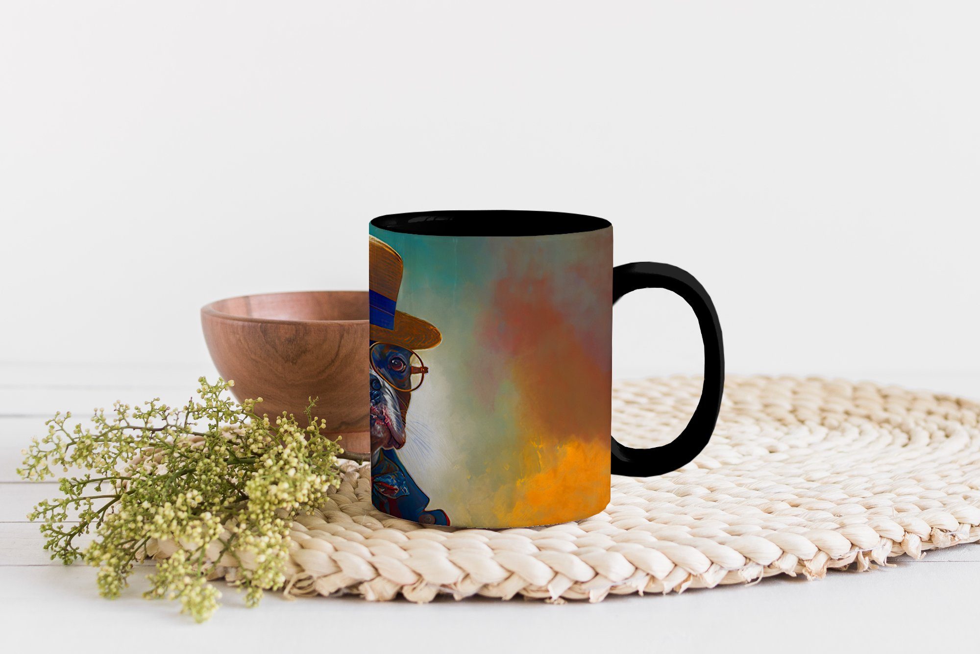 Tasse - Teetasse, - - Farbe Porträt, Farbwechsel, Zaubertasse, Geschenk Accessoires Kleidung Kaffeetassen, MuchoWow Keramik, Hund -
