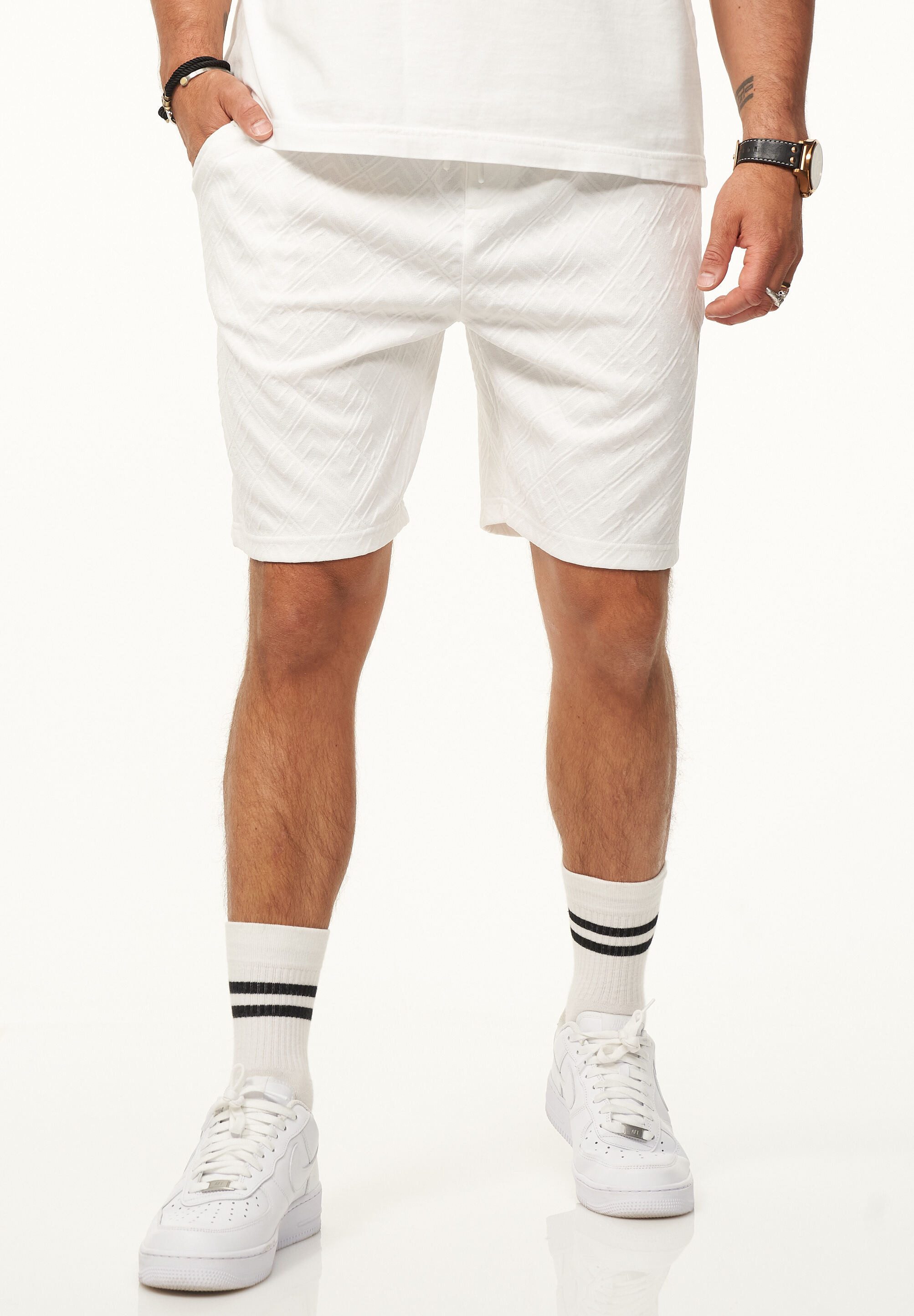 CARISMA Shorts für Herren mit elastischem Bund & Kordelzug im Strukturmuster Kurze Hose Sommershorts Bermuda Sweatshorts im Regular-Fit