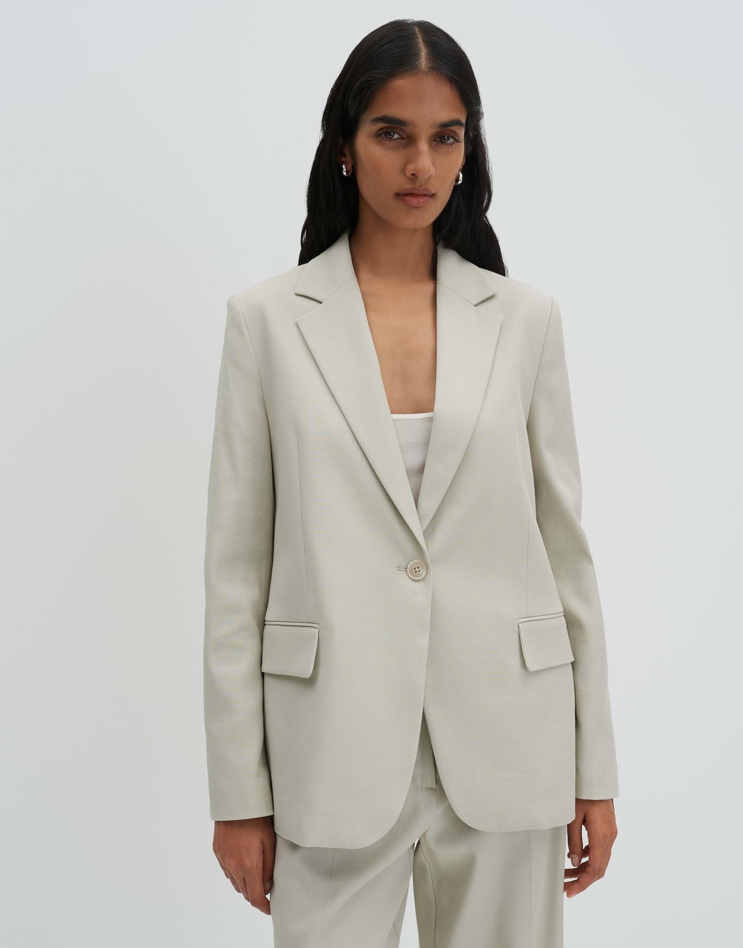 someday Longblazer Nulani Lockere Passform mit Ein-Knopf-Verschluss und Pattentaschen