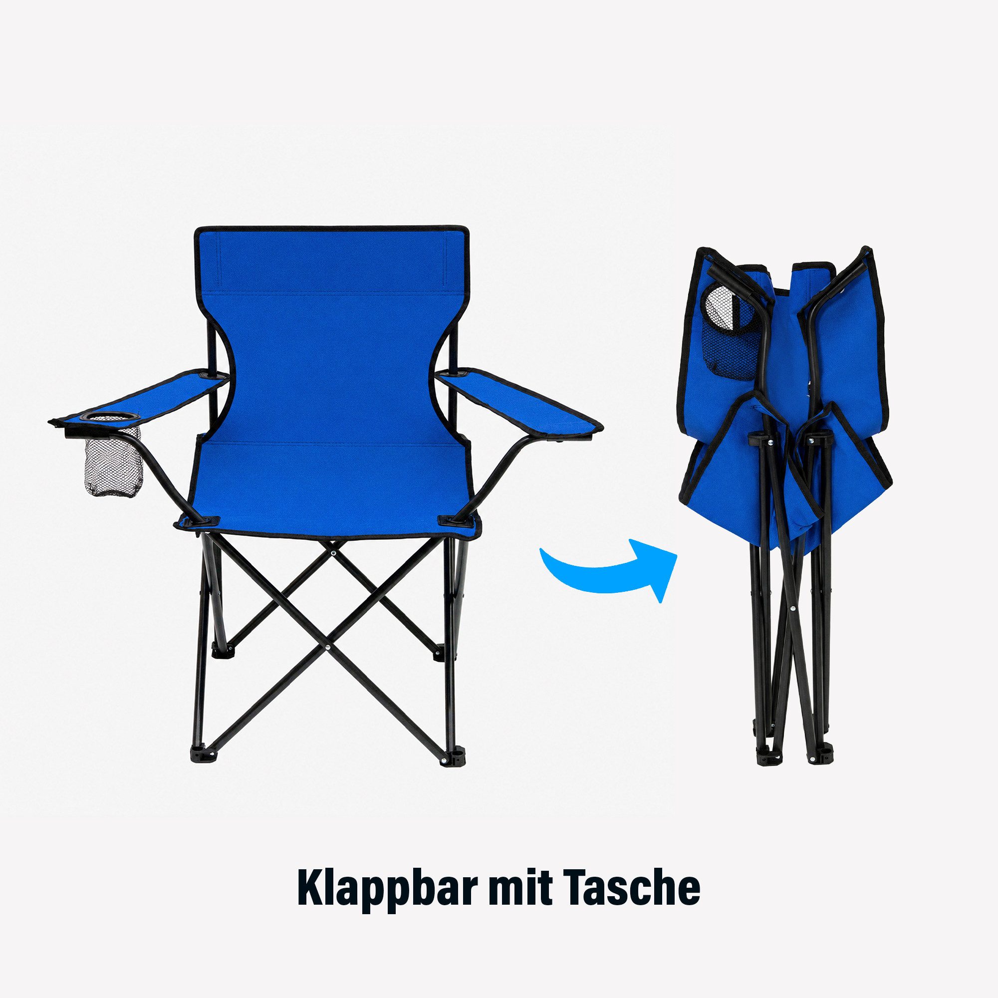 Cozyvibe Campingstuhl Campingstuhl faltbar Klappstuhl Camping Stuhl stabil leicht XXL Robust (Spar-Set, 2 St), 2er Set Campingstühle Anglerstuhl Faltstuhl Set für Angeln & Strand