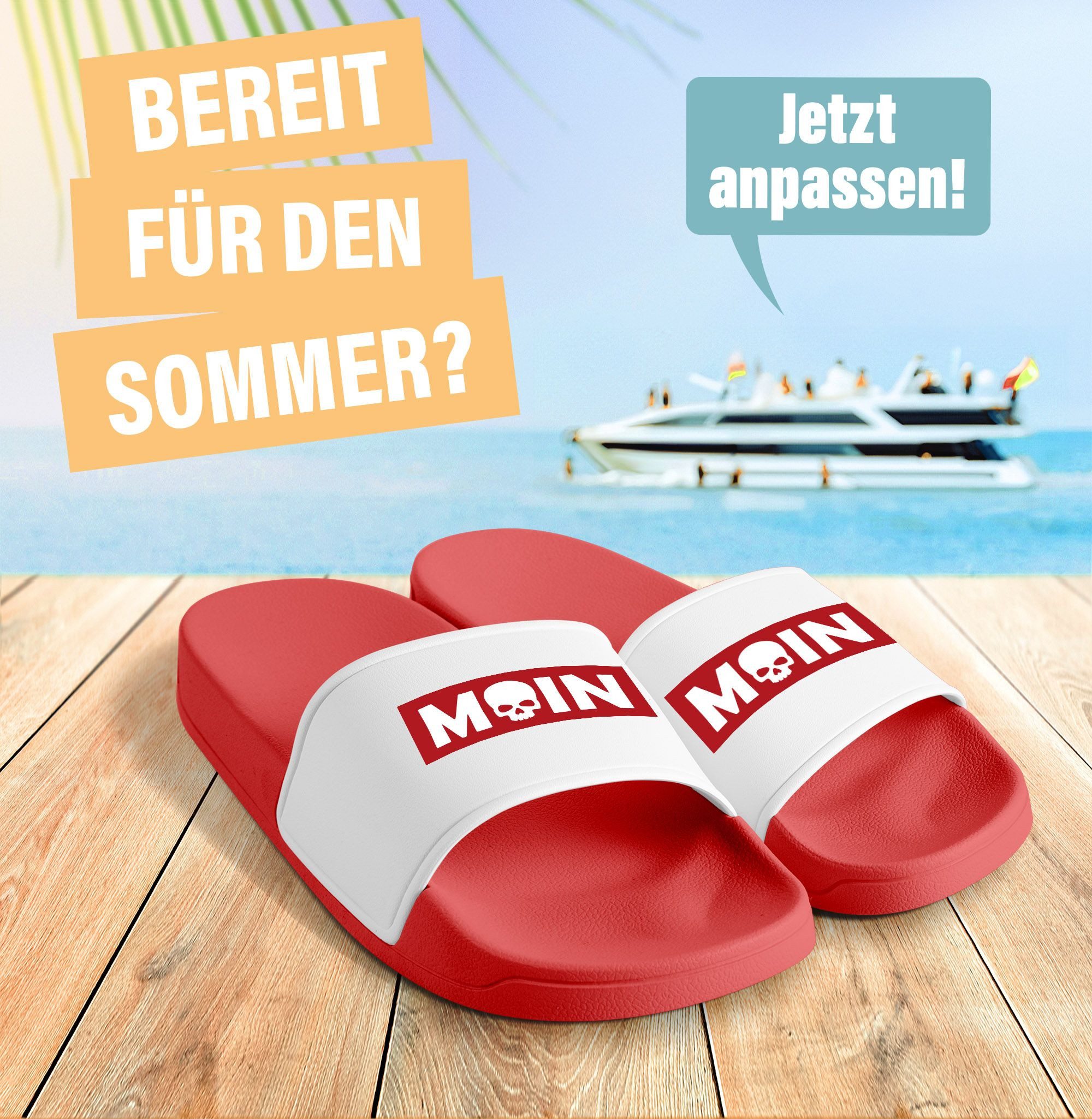 MoonWorks Badeschlappen Moin Totenkopf für Herren günstig online kaufen