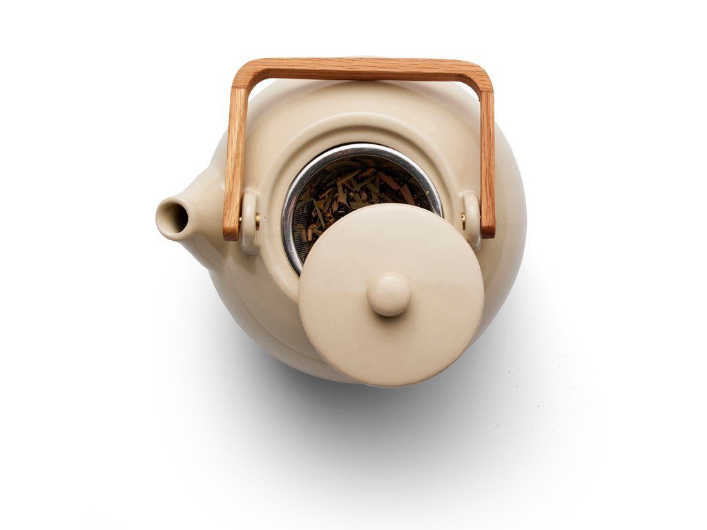 Bitz Teekanne Teekanne sand mit Teesieb 1,2 l, Teekanne m. Teesieb Wood 1,2 Liter Sand