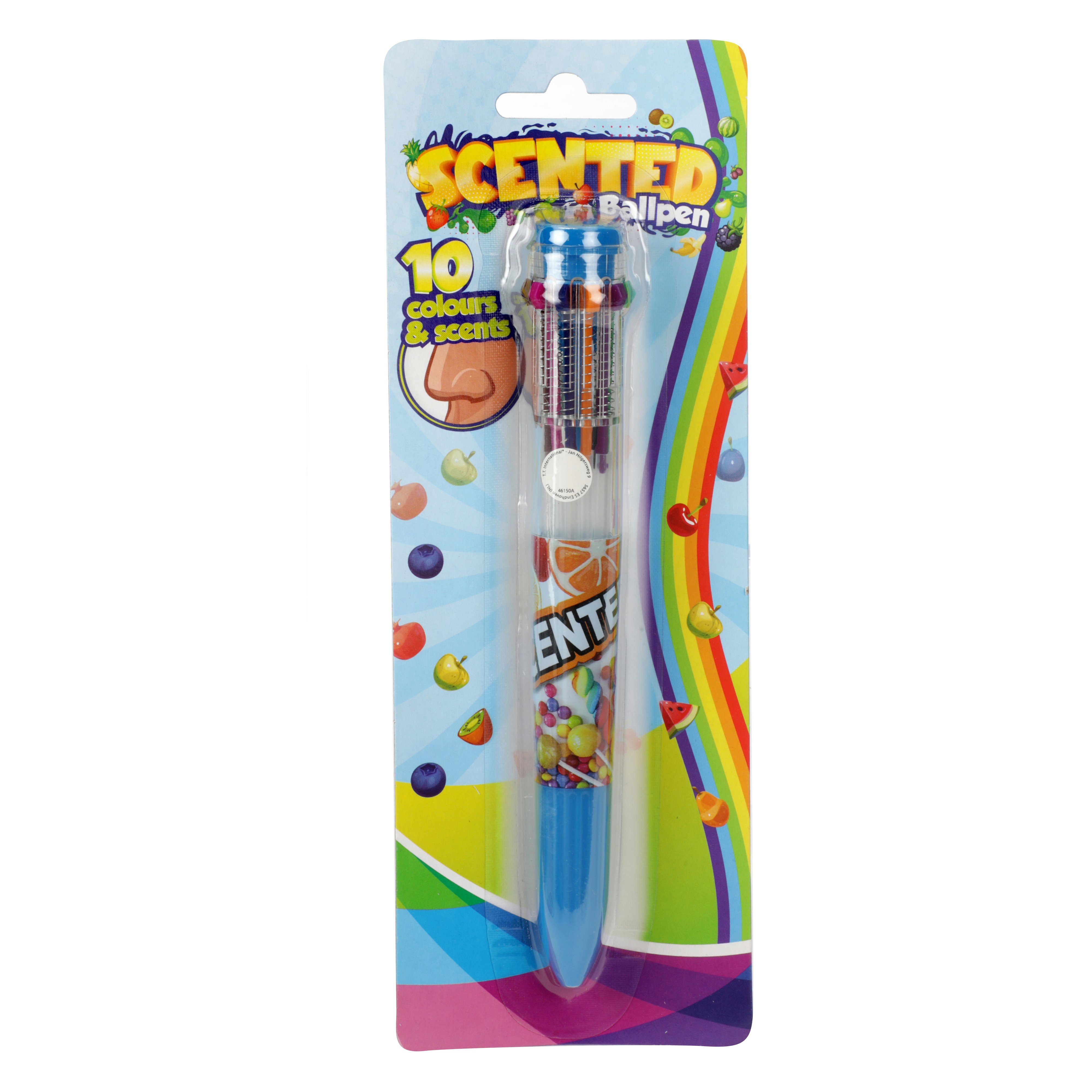 Toi-Toys Malstift Großer Kugelschreiber mit 10 Farben und Düften