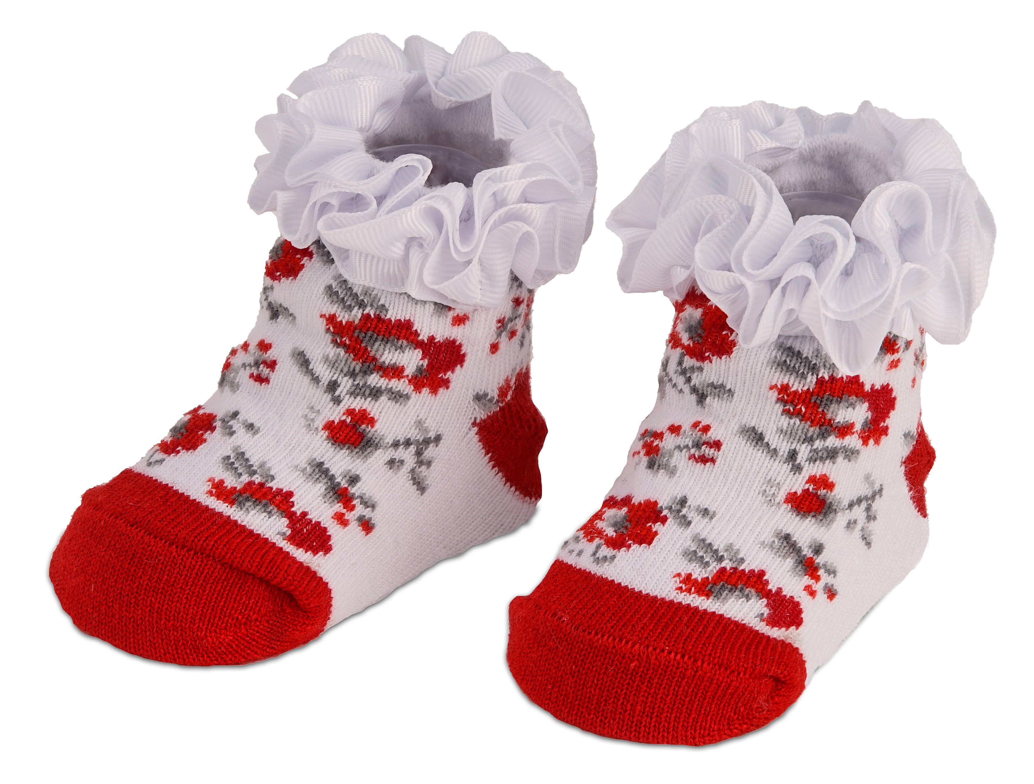 BRUBAKER Socken Babysocken für Mädchen 0-12 Monate (3-Paar, Baumwollsocken  mit Blumenmotiven und Rüschen) Baby Geschenkset für Neugeborene in  Geschenkverpackung mit Schleife