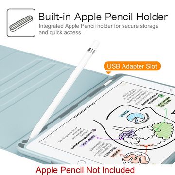 Fintie Tablet-Hülle für iPad 9.7 2018 (6. Gen) mit magnetisch QWERTZ Bluetooth Tastatur, Soft TPU Rückseite Gehäuse Keyboard Case mit eingebautem Pencil Halter
