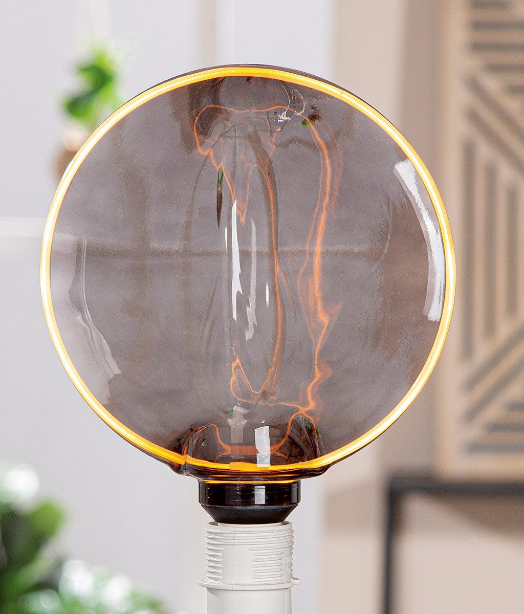 GILDE LED-Leuchtmittel LED Leuchtmittel Murano Rund Glas Anthrazit, 1 St.