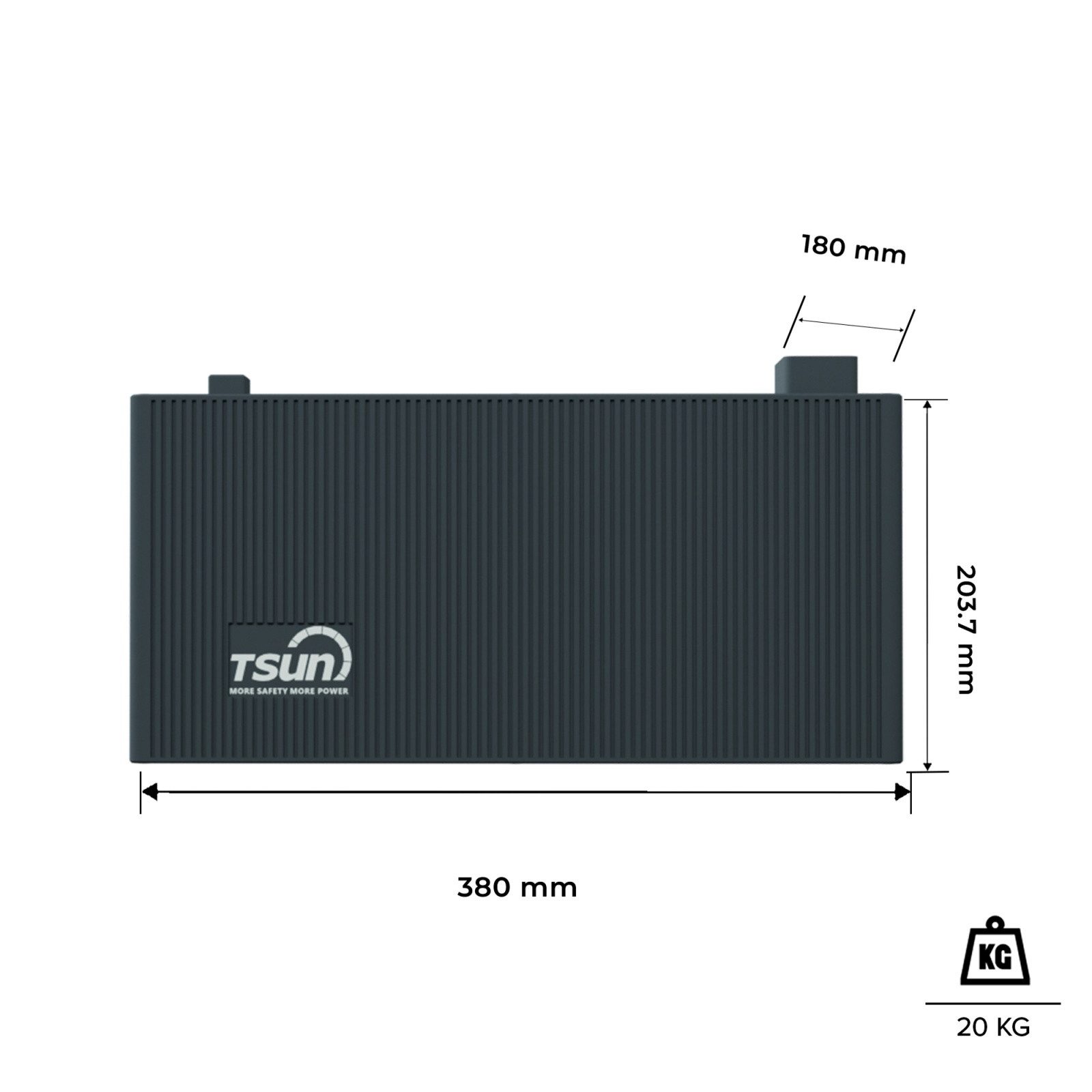 SUNNIVA TSUN SOLARCAN Erweiterungsspeicher TSOL-DB2000Lite 2 kWh Solarakkus, Solarspeicher LiFePO4, IP65, 2400 W PV Eingang, DC-gekuppelte Batterie