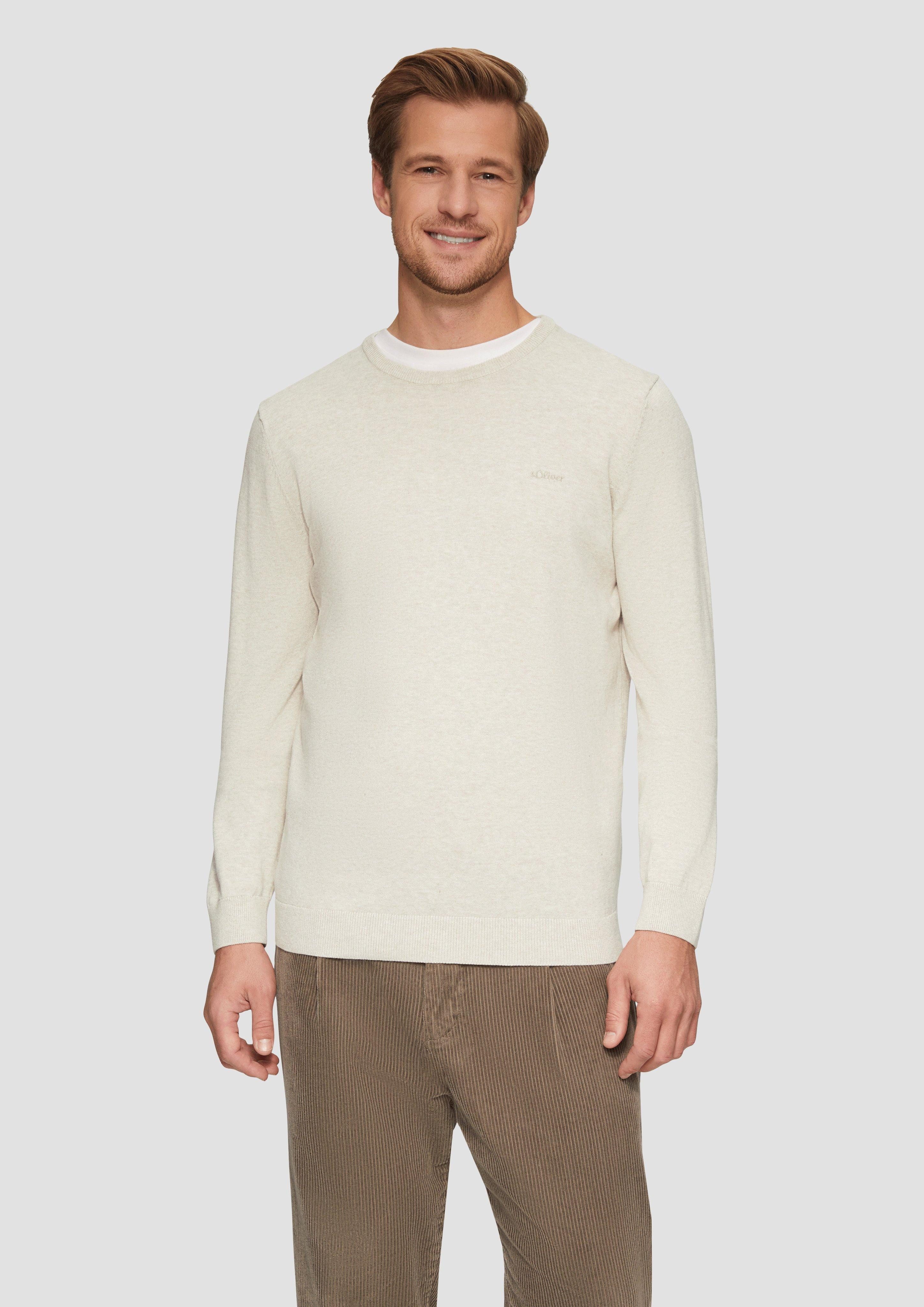Strickpullover Strickpullover mit Logo-Stickerei