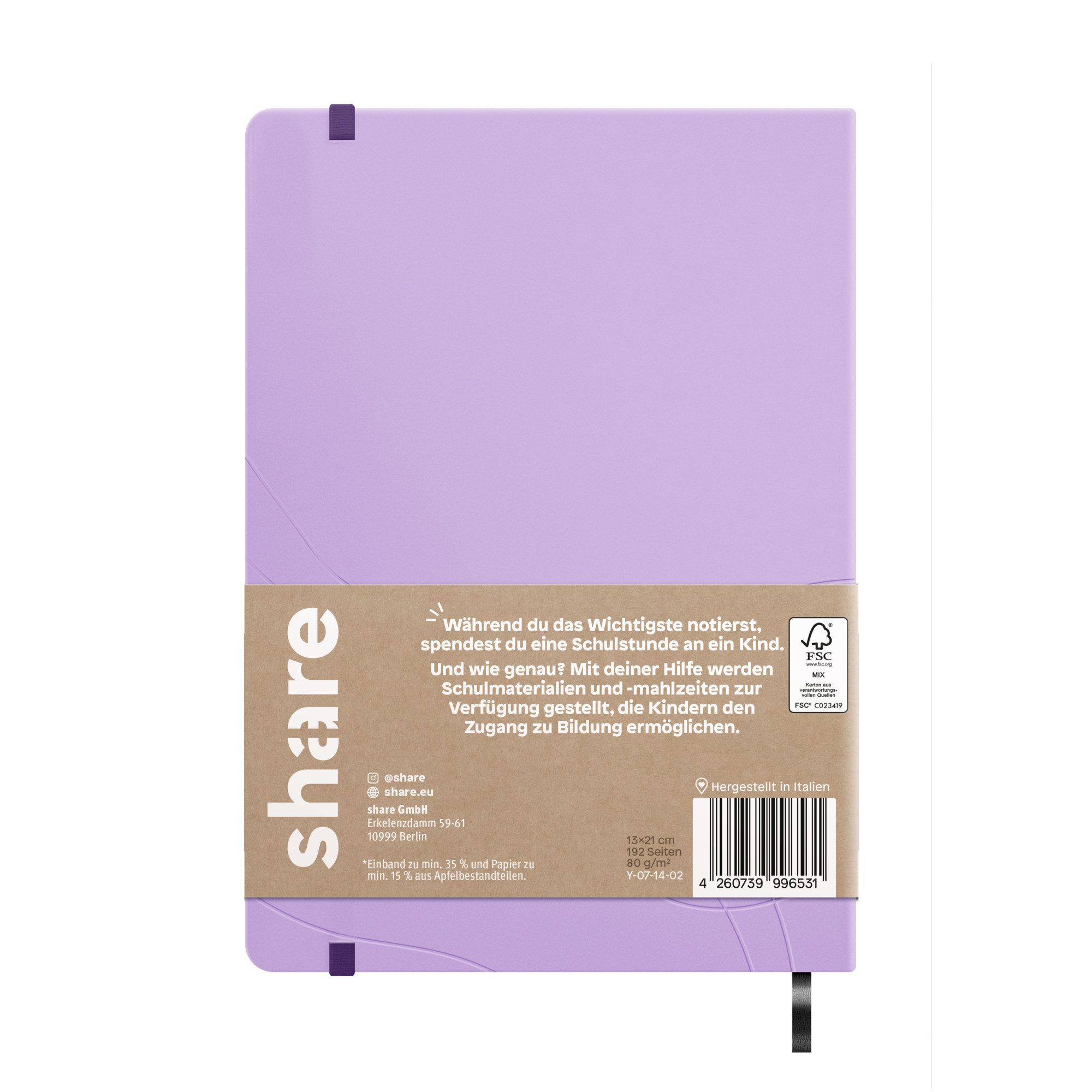 share Notizbuch Journal Y-07-14-02 A5 dotted lavendel