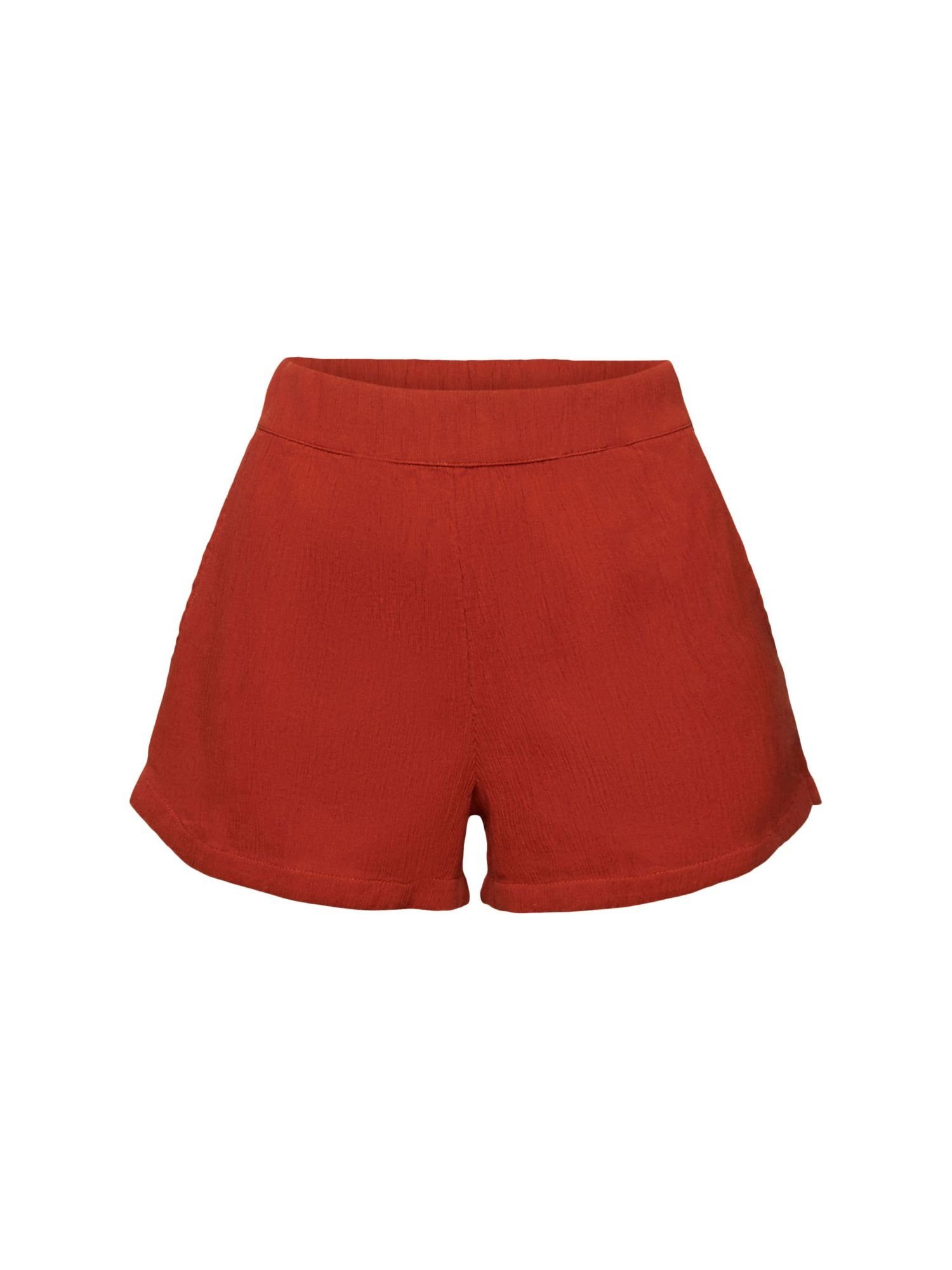 aus Esprit by Shorts TERRACOTTA edc Pull-on-Shorts (1-tlg) Crinkle-Baumwolle