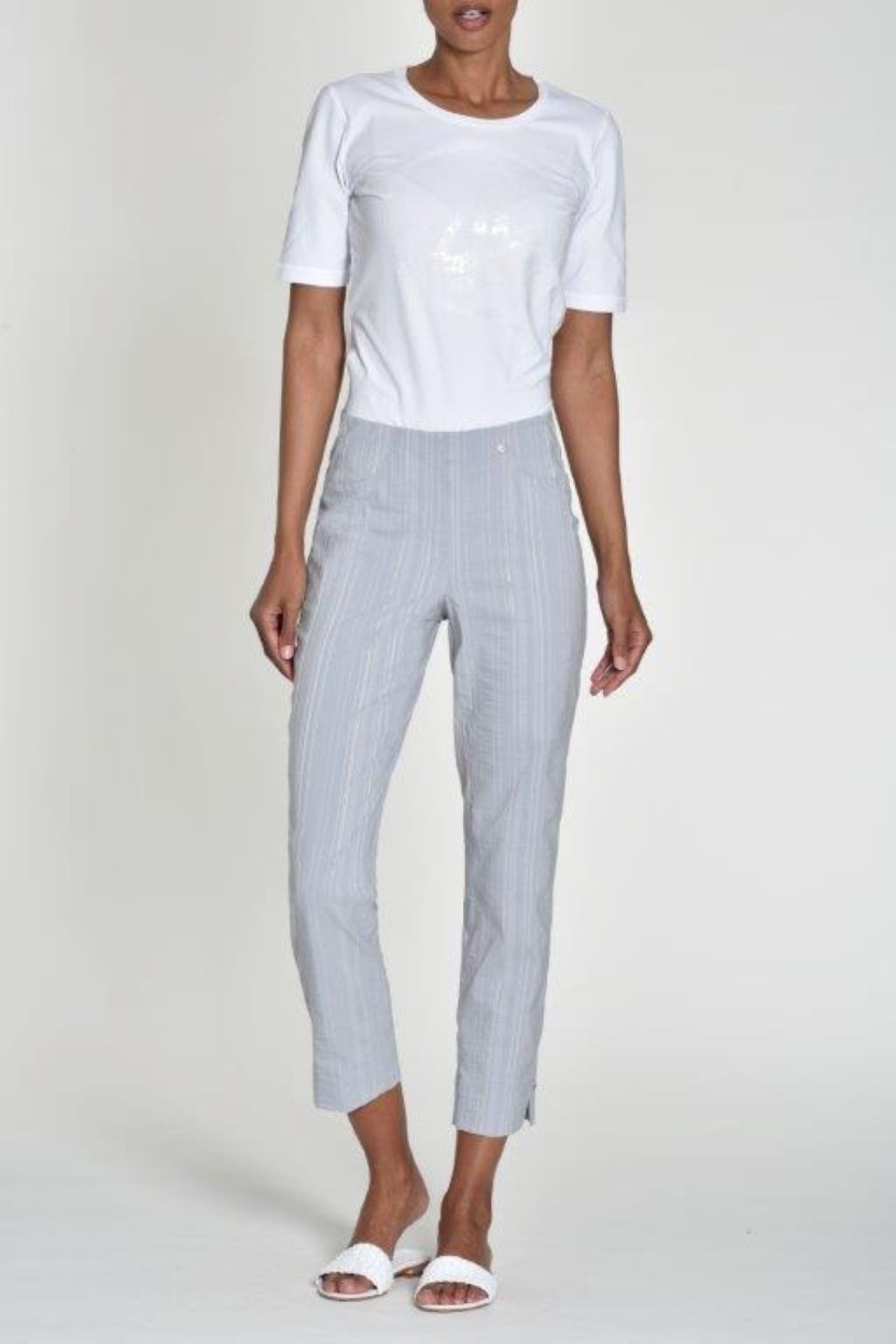 Stoffhose BELLA - Capri, 7/8 leichte Sommerhose, elastischer Bund, Schlupfhose