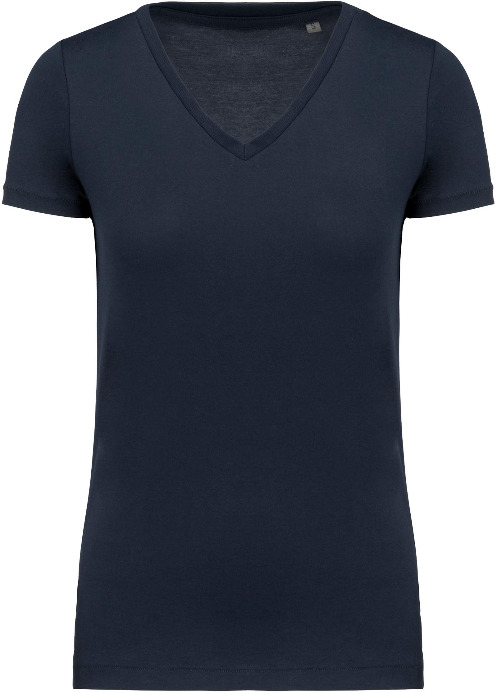 V-Shirt Damen-T-Shirt Supima® mit V-Ausschnitt und kurzen Ärmeln