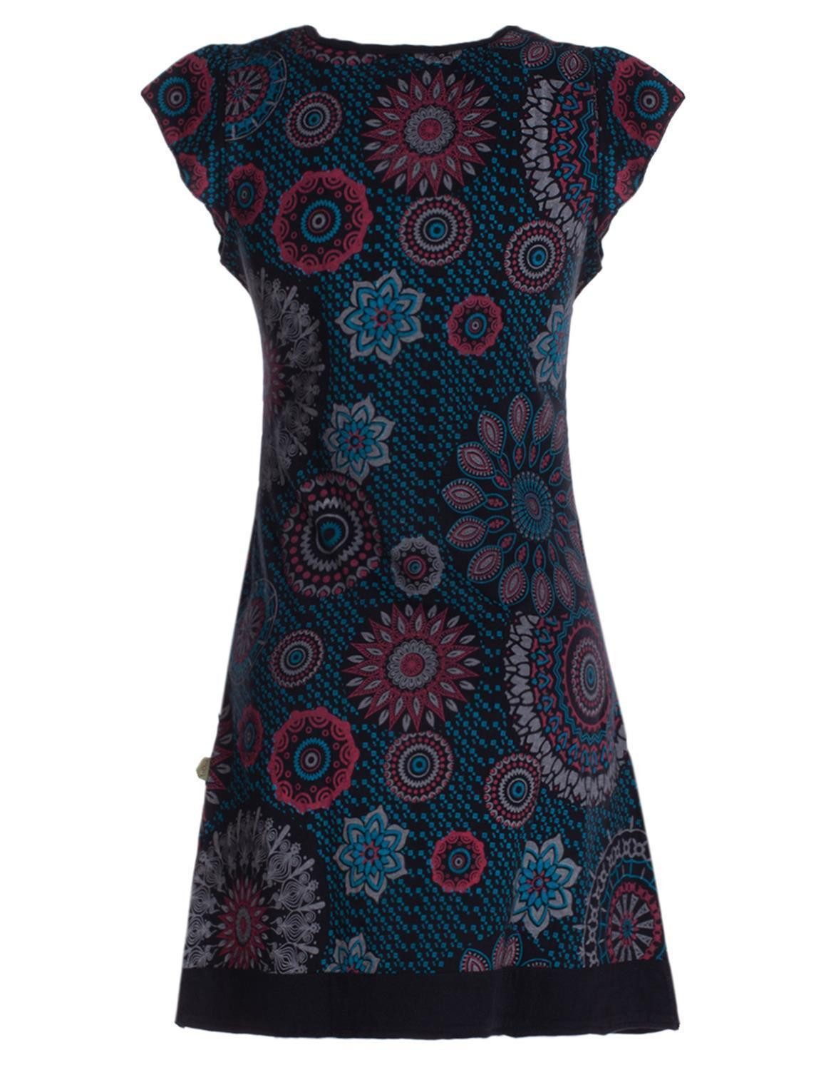 Vishes Tunikakleid Kurzarm Damen Sommer-Kleid Longshirt-Kleid Mini-Kleid Tunika-Kleid Hippie, Boho, Goa Style – Bild 2 von 4