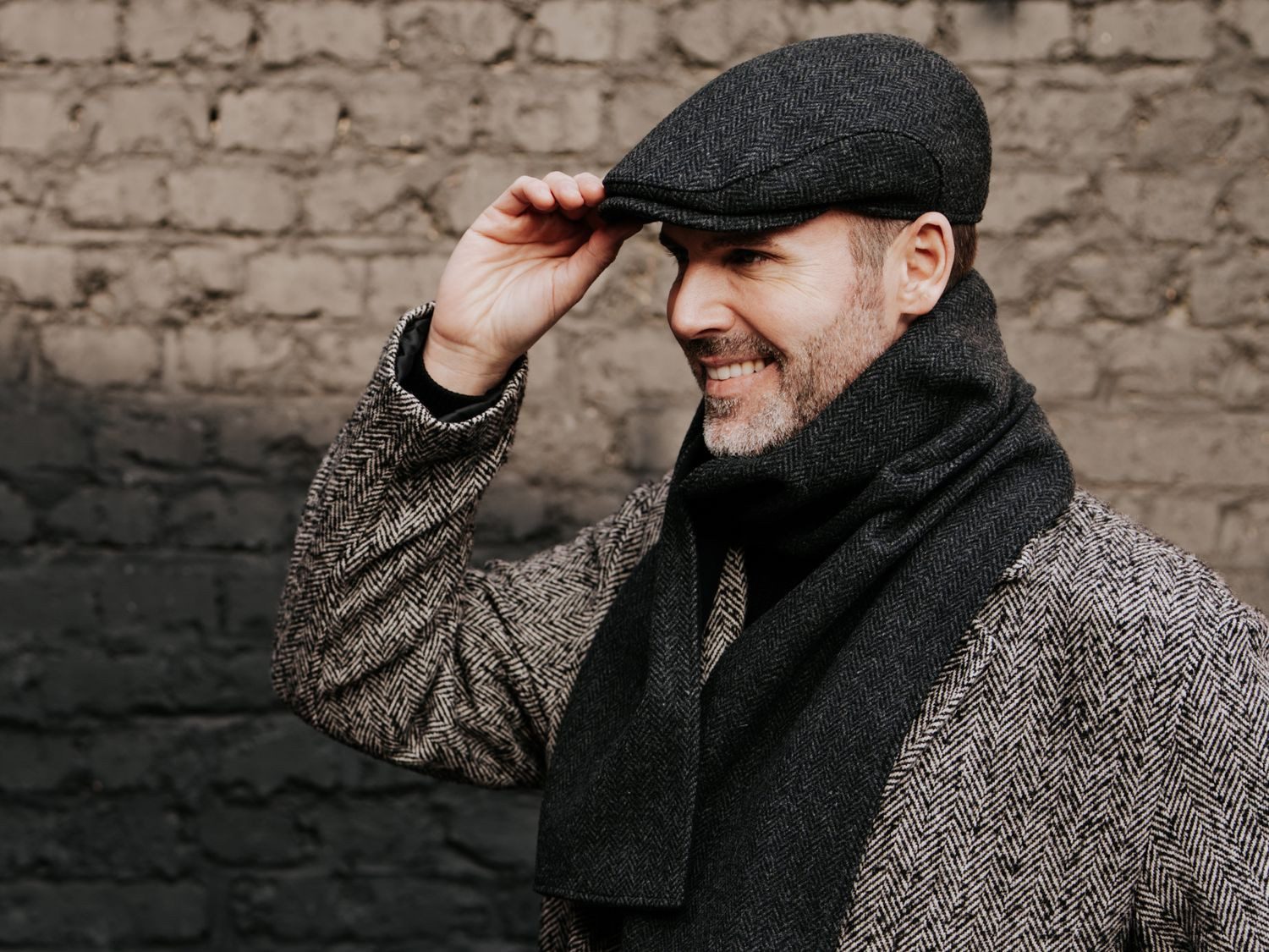 Breiter Schiebermütze Schlichte Flatcap mit Ohrenklappen warm