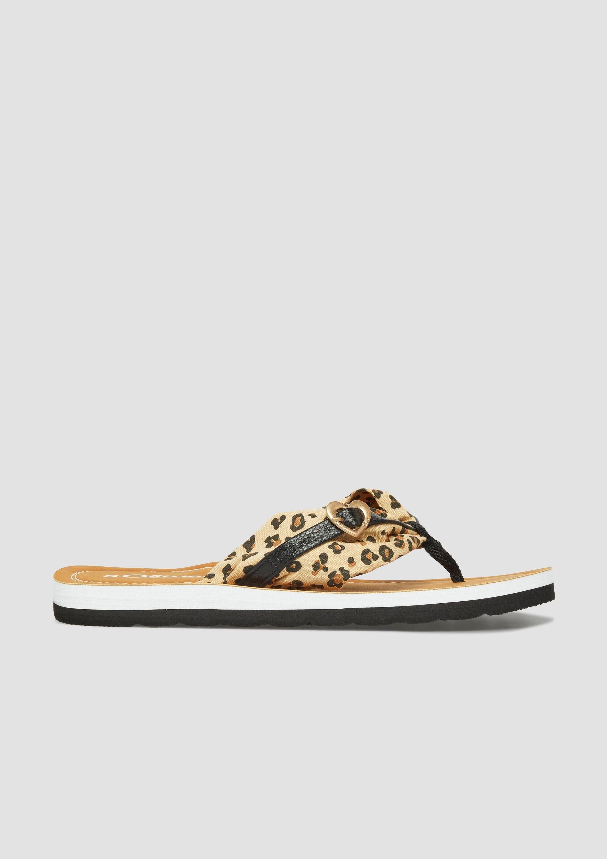 s.Oliver Pantoletten Sandale Zehentrenner mit Schmuck-Detail