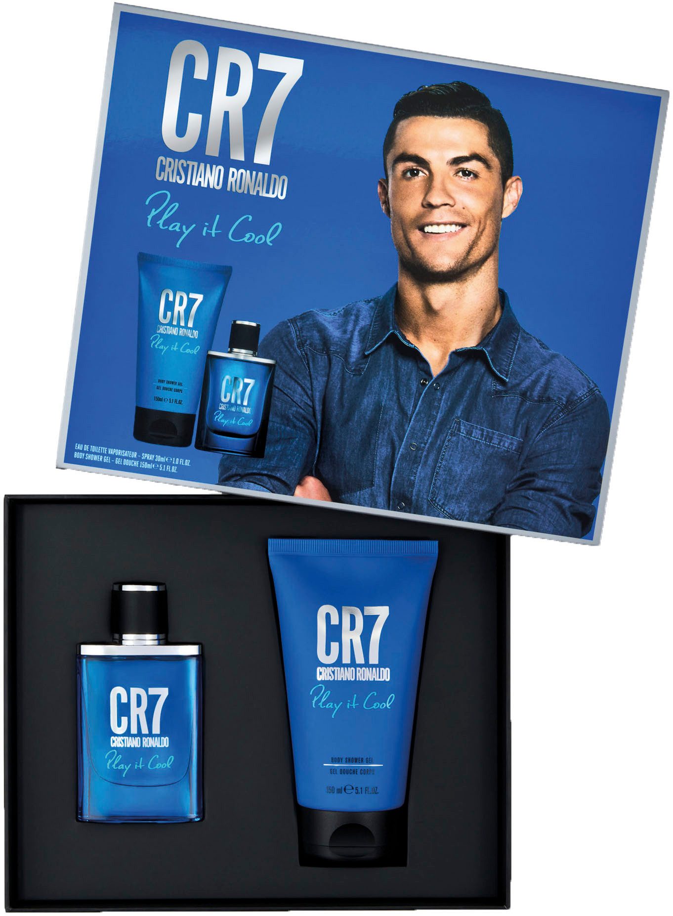 CR7 Duft-Set "Christiano Ronaldo Play it cool 30ml EdT + 150ml Duschgel", 2-tlg.
